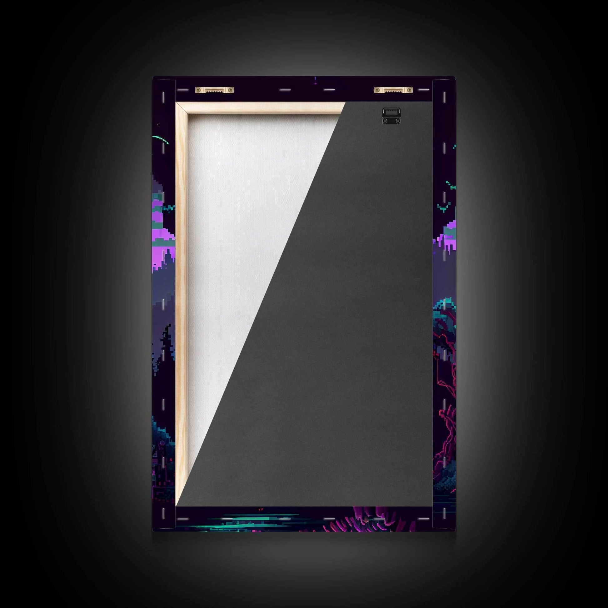 Transylvania Art, Cool Medieval castle 8 bit pixel art, fantasy art, framed canvas print, Cool castle art - 8x12 Inches / Gallery Wrap Canvas - Ready To Hang