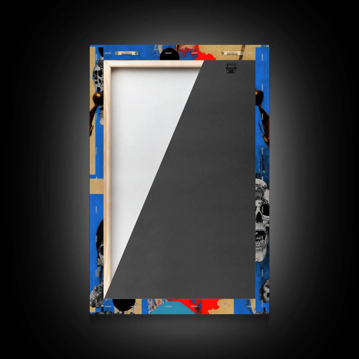 Skull With The Gold Crown, Framed Canvas Print, Unique Fantasy Undead Wall Art - 8x12 Inches / Gallery Wrap Canvas - Ready To Hang