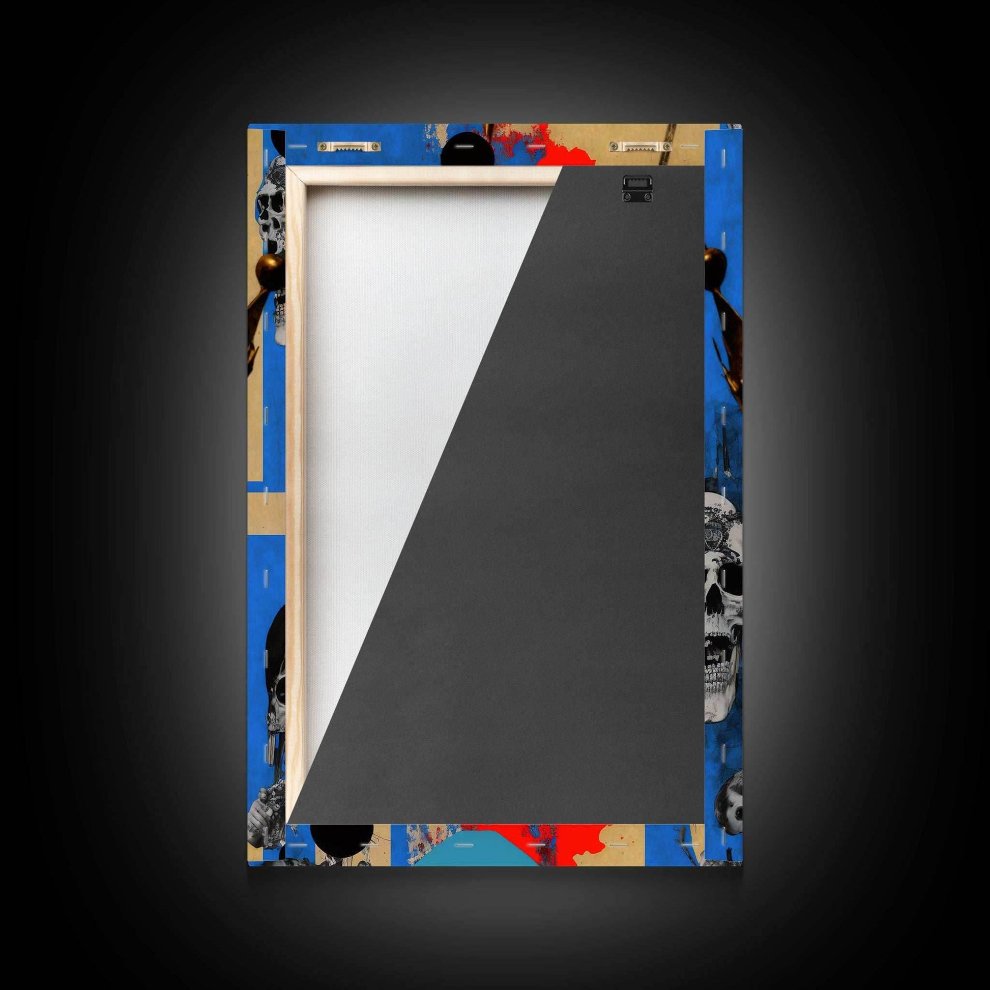 Skull With The Gold Crown, Framed Canvas Print, Unique Fantasy Undead Wall Art - 8x12 Inches / Gallery Wrap Canvas - Ready To Hang