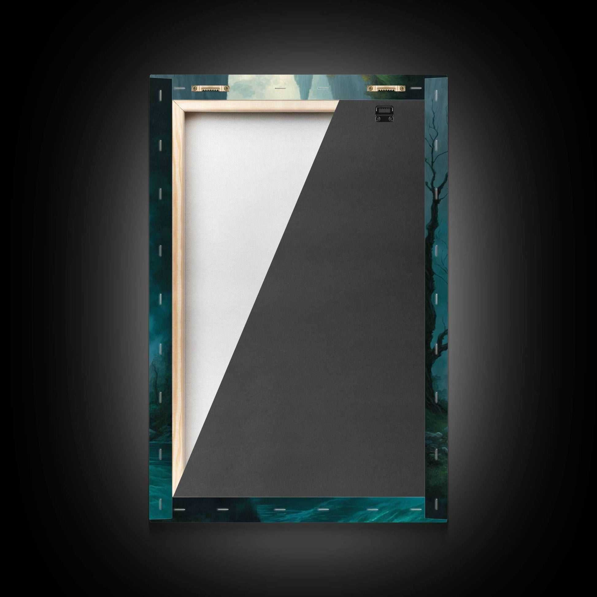 Fantasy Waterfall Oil Painting Canvas Print, Framed Canvas Art, Living Room Wall Decoration - 8x12 Inches / Gallery Wrap Canvas - Ready To Hang