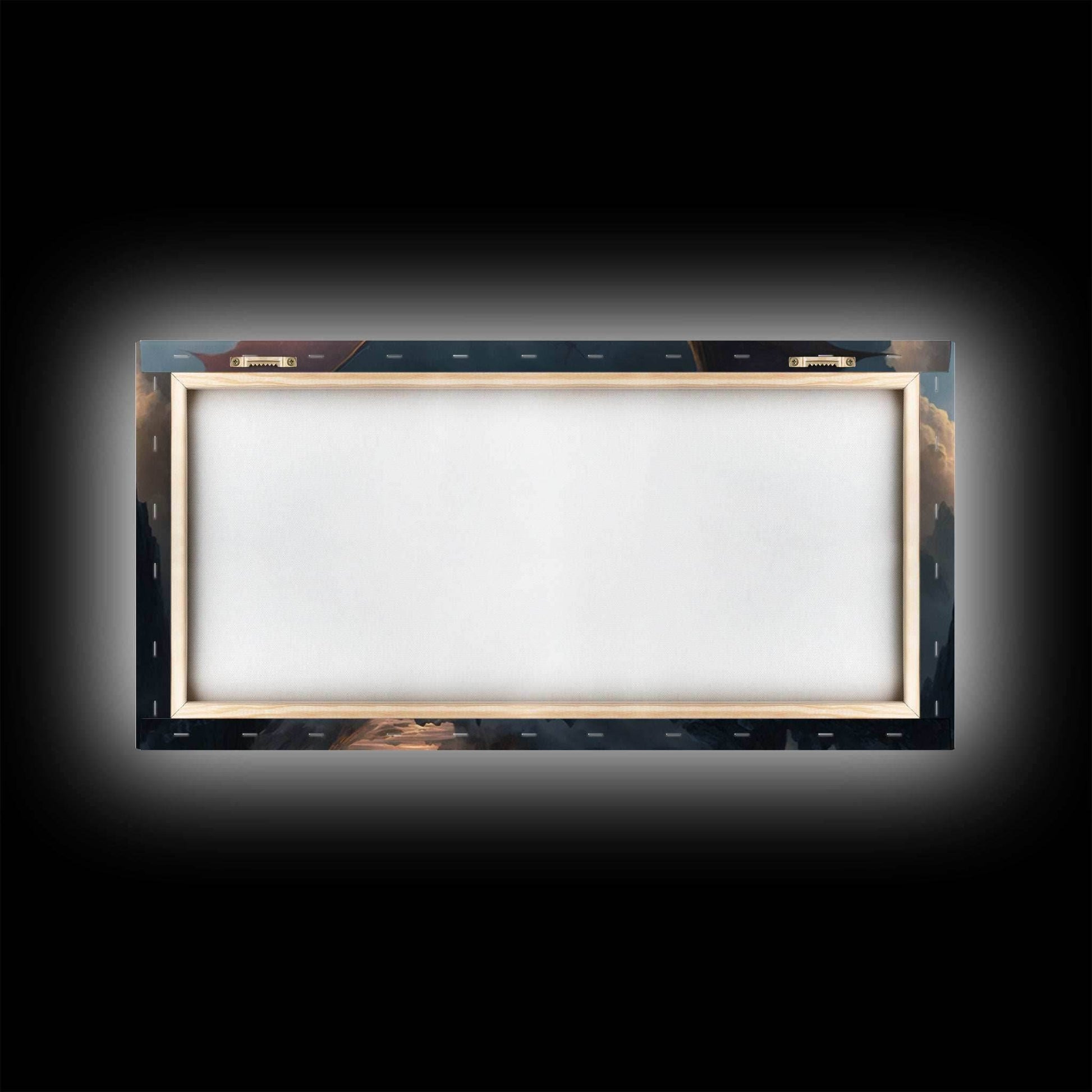 White Dragon on a Mountain Top, Fantasy Art, Framed Canvas Print, Medieval Fantasy Art, Fire breathing dragons - 10x20 Inches / Gallery Wrap Canvas - Ready To Hang