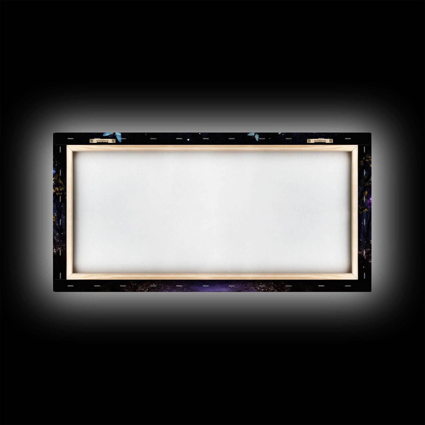 Glowing Butterflies, Framed Canvas Print, Fantasy Decor, High Fantasy Canvas Art, Fairy Forest - 10x20 Inches / Gallery Wrap Canvas - Ready To Hang