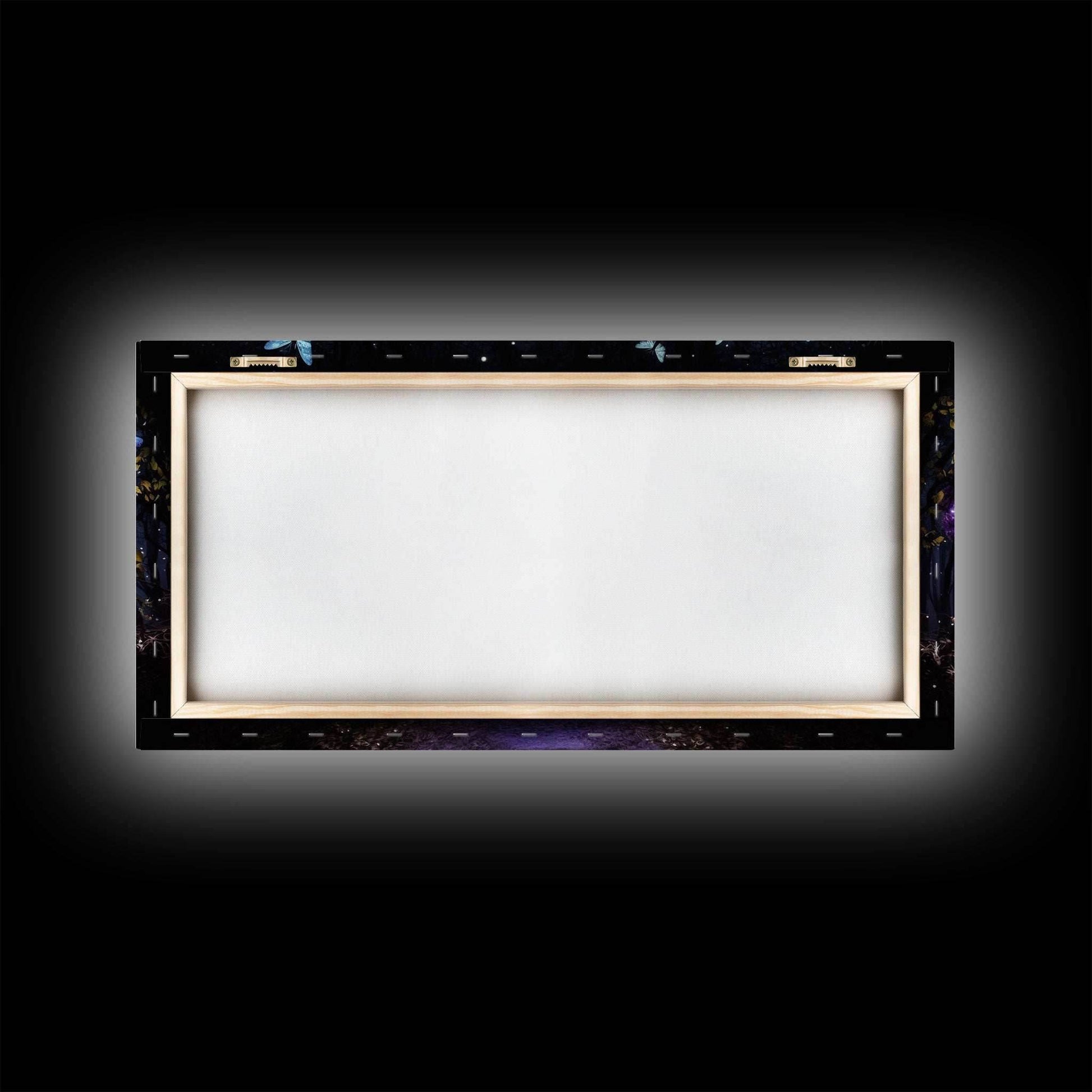 Glowing Butterflies, Framed Canvas Print, Fantasy Decor, High Fantasy Canvas Art, Fairy Forest - 10x20 Inches / Gallery Wrap Canvas - Ready To Hang