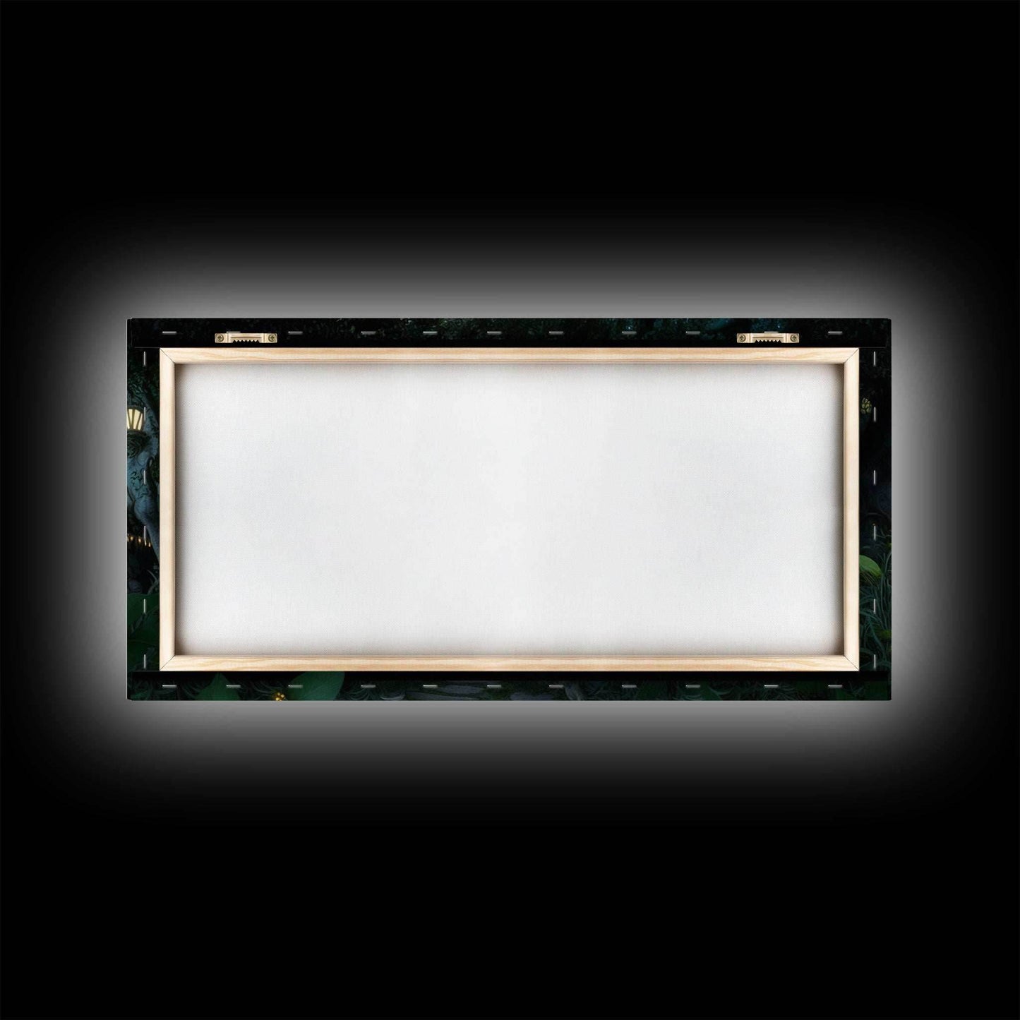 Gnome City, Wall Art, Fantasy Canvas Print, Framed Art, Tiny Gnome Houses On The Forest Floor - 10x20 Inches / Gallery Wrap Canvas - Ready To Hang