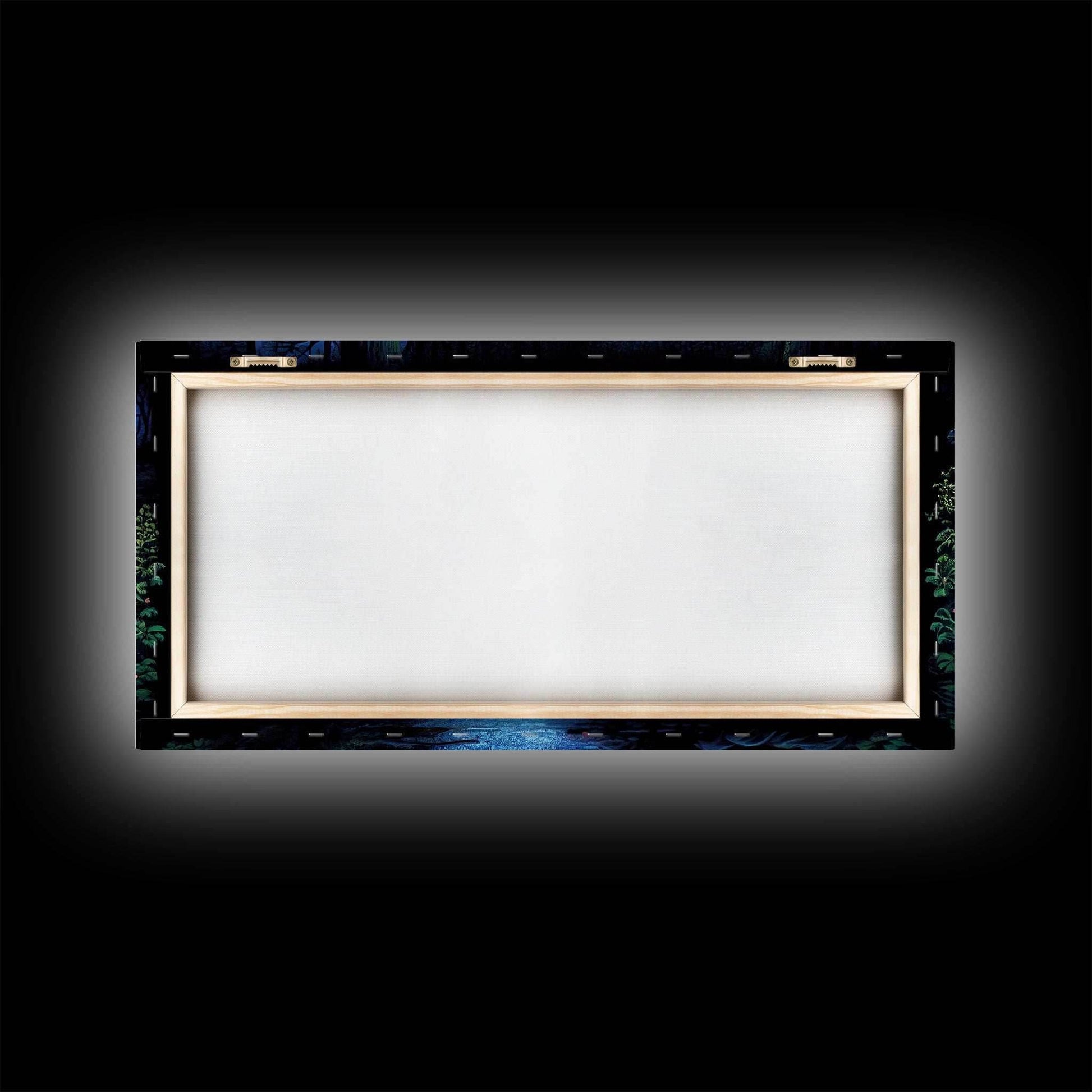 Enchanted Forest Painting, Fantasy Art, Fairy House, Fantasy, Woodland Decor, Woods, Forest, Fairy Forest with Blue Butterflies - 10x20 Inches / Gallery Wrap Canvas - Ready To Hang