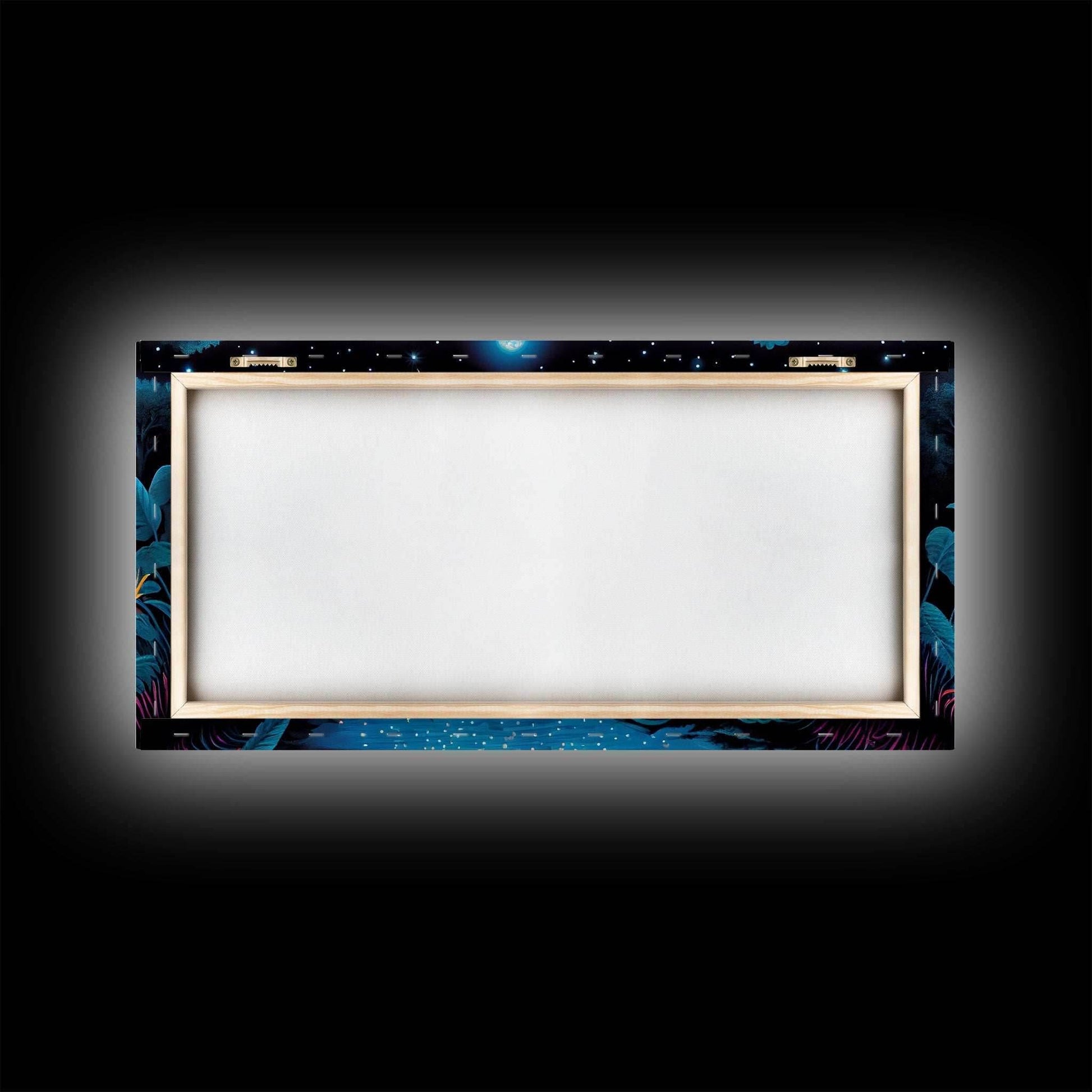 The Secret Waterfall, Enchanted Forest With Painting, Fantasy Art, Fairy House, Fantasy, Woodland Decor, Woods, Forest with Blue Butterflies - 10x20 Inches / Gallery Wrap Canvas - Ready To Hang