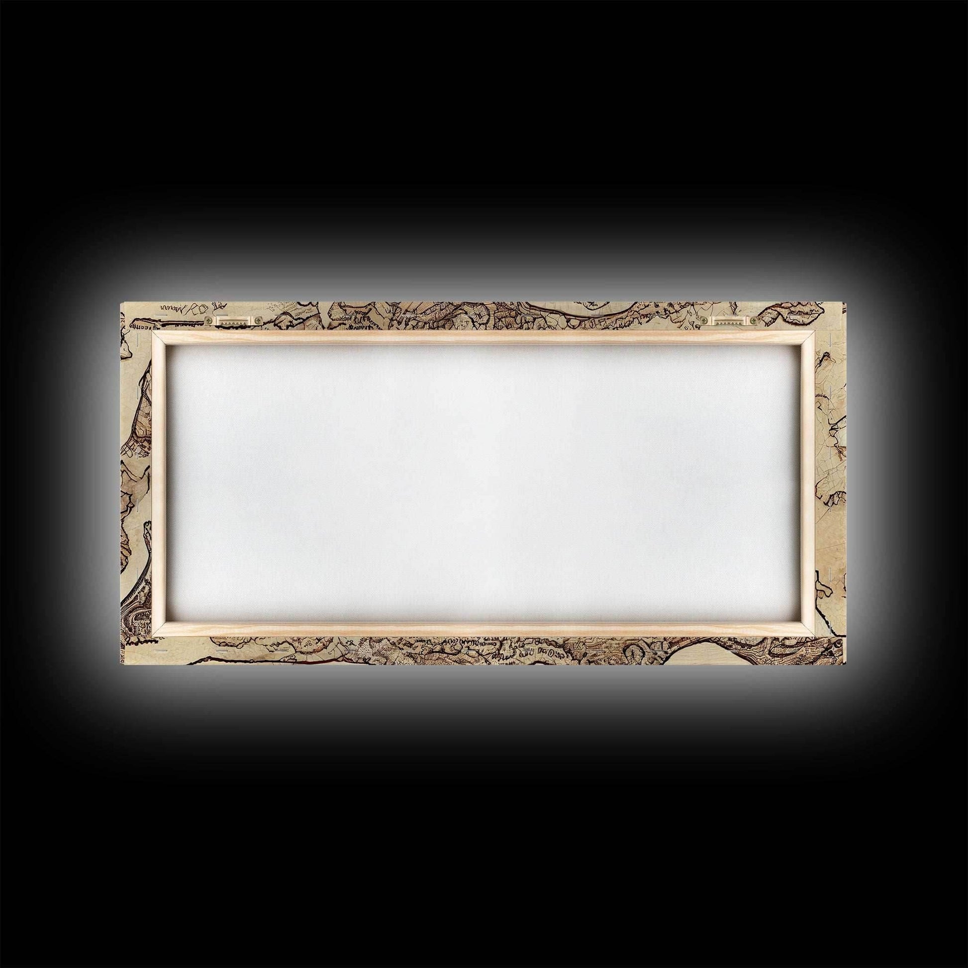 Abstract fantasy world map, canvas print, middle earth style, wall art for nerds like me - 10x20 Inches / Gallery Wrap Canvas - Ready To Hang