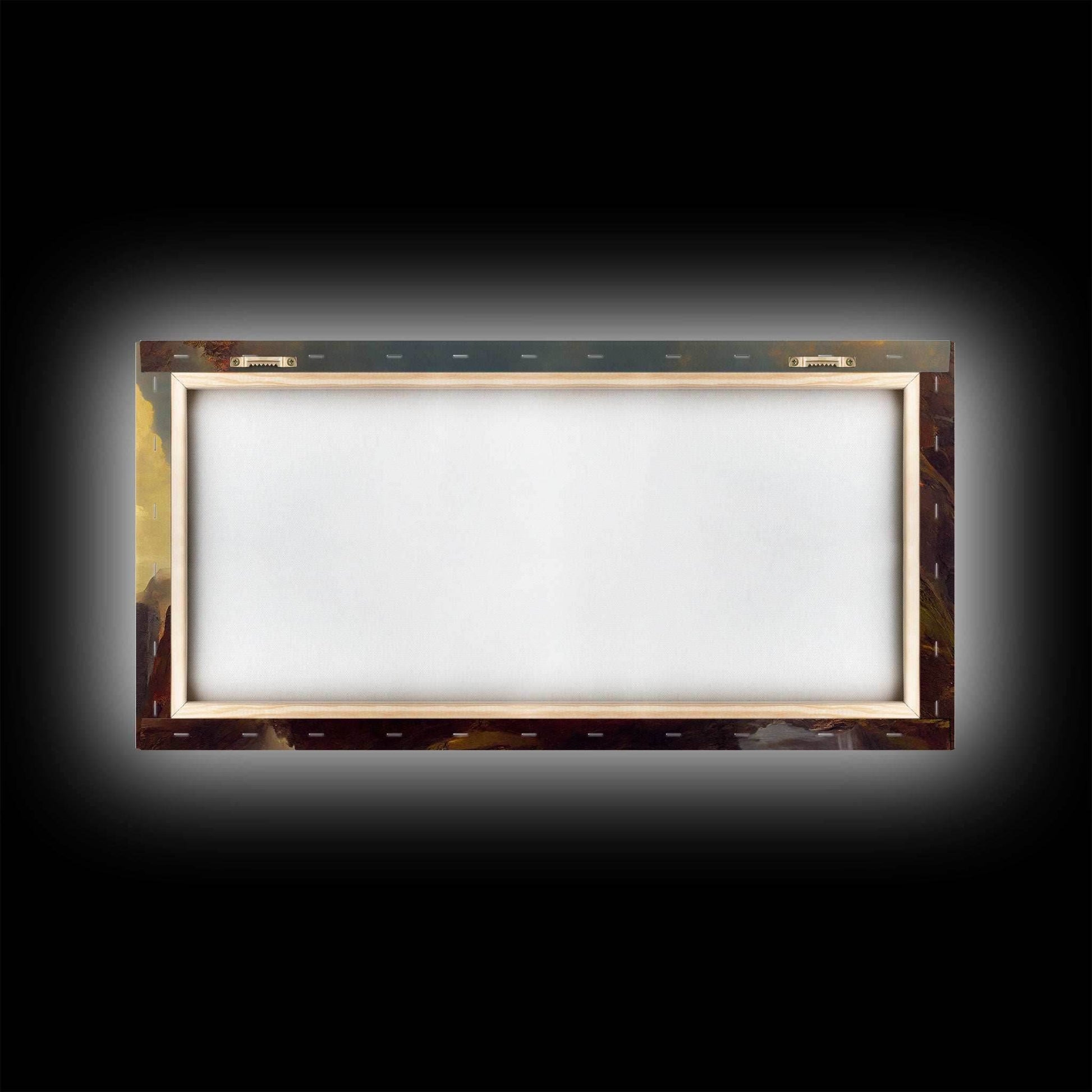 Fantasy wall art, canvas print, castle in the sky, castle atop mountains and waterfalls, watercolor - 10x20 Inches / Gallery Wrap Canvas - Ready To Hang