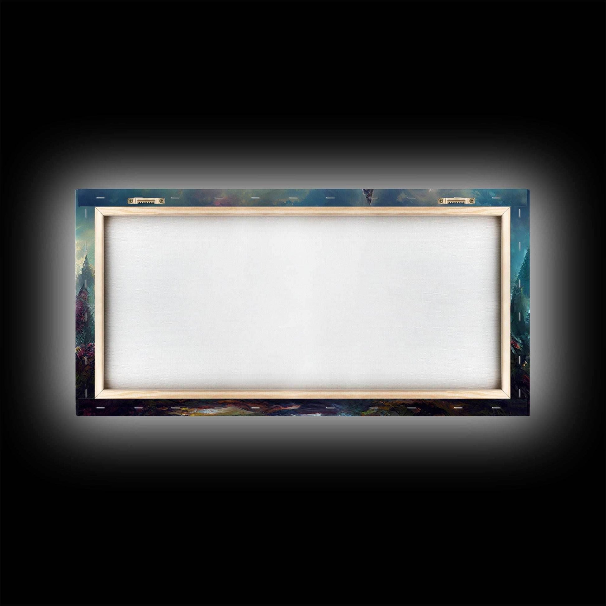 Trippy wall art canvas print, psychedelic wall art, Panoramic nature landscape wall art, fantasy art - 10x20 Inches / Gallery Wrap Canvas - Ready To Hang