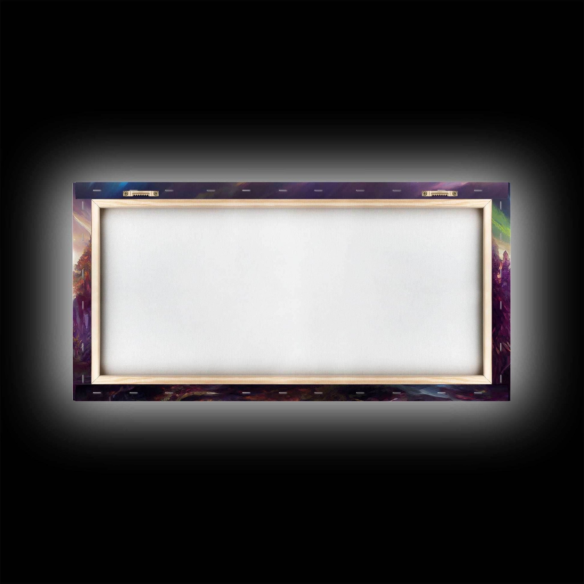 Psychedelic wall art canvas print, trippy wall art, Panoramic nature landscape wall art, fantasy art - 10x20 Inches / Gallery Wrap Canvas - Ready To Hang