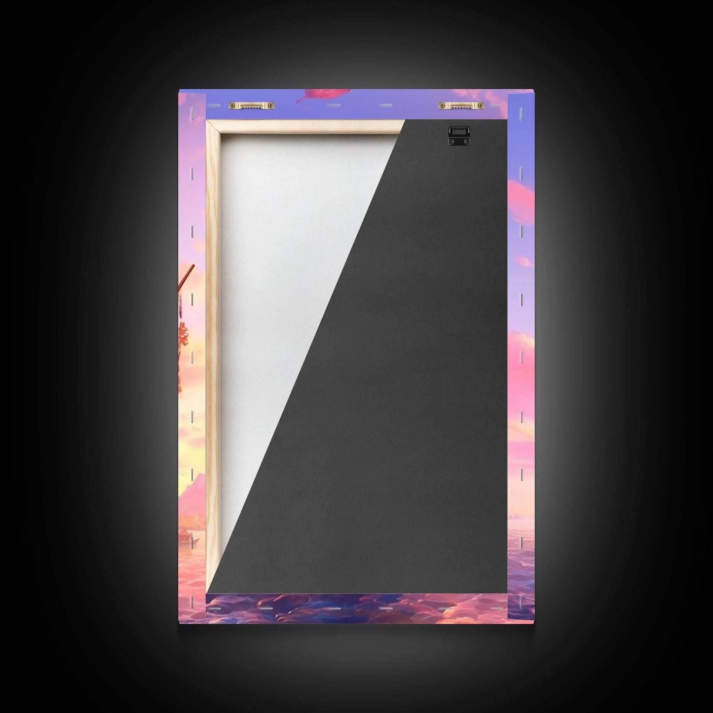 Gothic Pirate Ship at Sunset, Framed Canvas Print, Fantasy Wall Art, Wall Decor, Pirate Wal Art, Gift For Him, Kid's Room Art - 8x12 Inches / Gallery Wrap Canvas - Ready To Hang