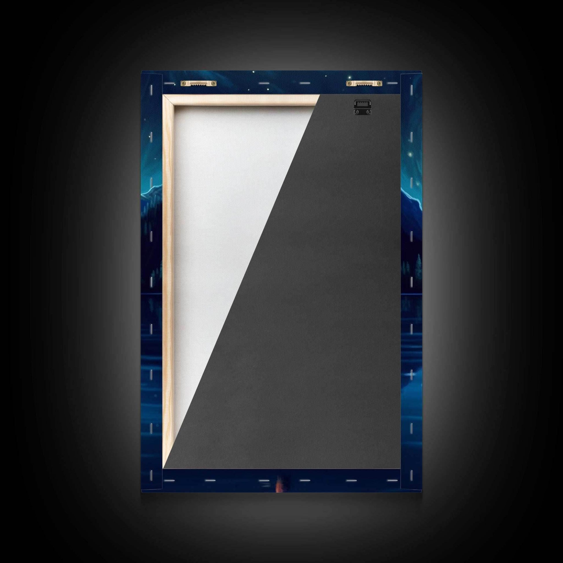 Starry Night, Girl Wizard Lights Up The Night Sky, Fantasy Art, Framed Canvas Print, Fantasy Painting Print, Original Art - 8x12 Inches / Gallery Wrap Canvas - Ready To Hang