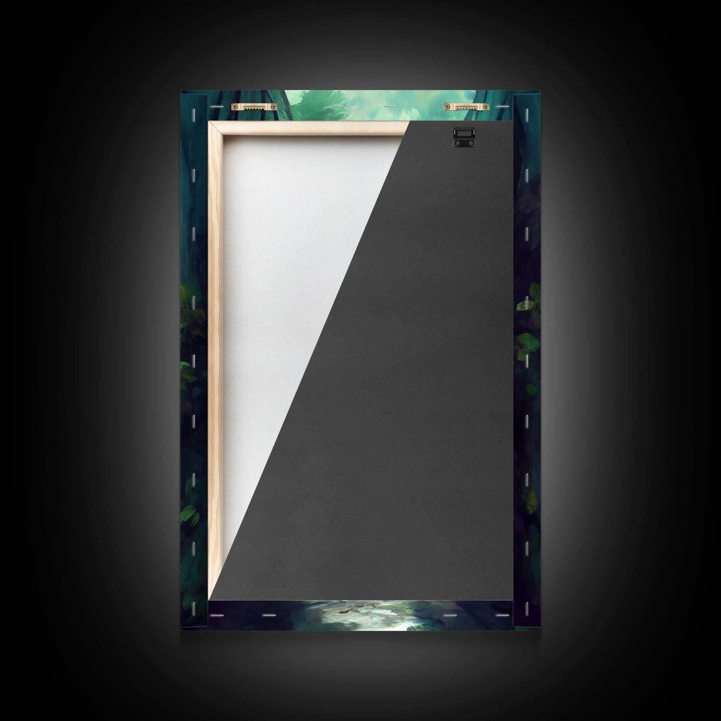 Waterfall canvas print, fantasy wall art, watercolor print, high fantasy, nature landscape living room wall art - 8x12 Inches / Gallery Wrap Canvas - Ready To Hang