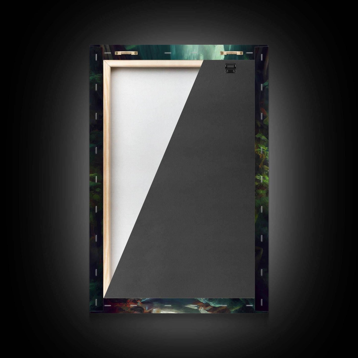 Waterfall in the forest canvas print, fantasy wall art, watercolor print, high fantasy, nature landscape living room wall art - 8x12 Inches / Gallery Wrap Canvas - Ready To Hang