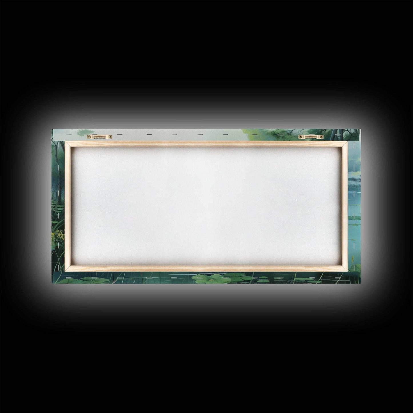 Lake Wall Art, Water Lily Wall Print, Fantasy Art, Panoramic Art, Wall Art, Canvas Art, Landscape Art, Wall Hanging, Client Gift, Ranch Art - 10x20 Inches / Gallery Wrap Canvas - Ready To Hang