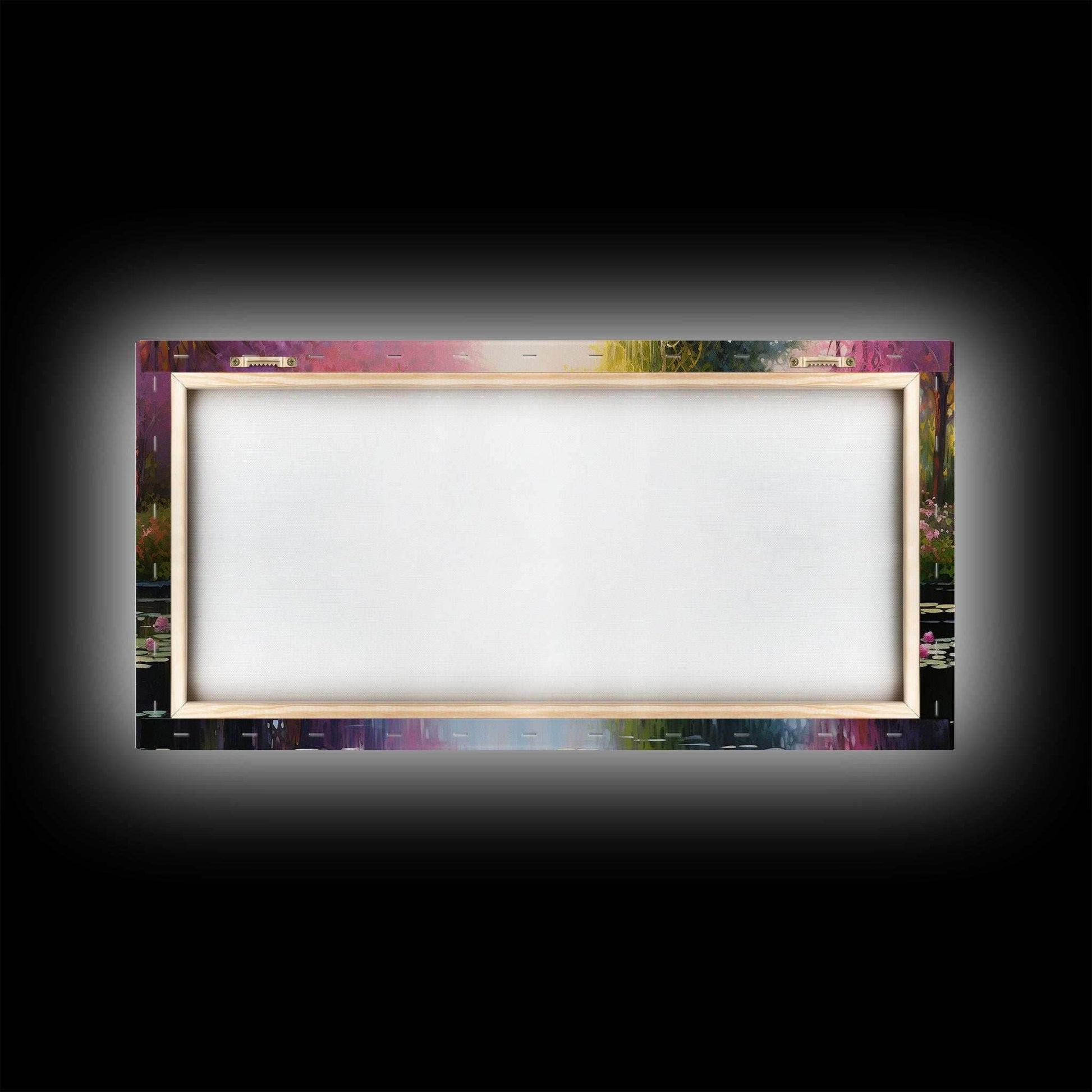 Fantasy Art, Lake Wall Print, Water Lilies Wall Art, Trees Wall Art, Panoramic Art, Wall Art, Canvas Art, Landscape Art, Long Wall Art - 10x20 Inches / Gallery Wrap Canvas - Ready To Hang