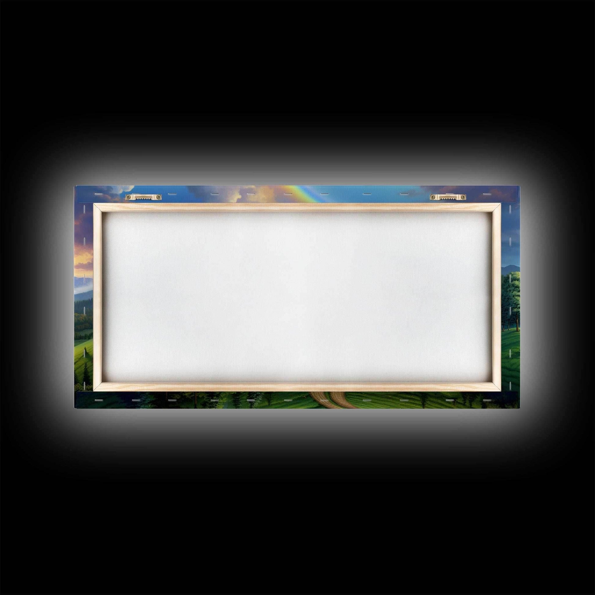 Rainbow Wall Decor, Fantasy Art, Mountains Wall Art, Panoramic Art, Wall Art, Canvas Art, Landscape Art, Appreciation Gift, College Dorm Art - 10x20 Inches / Gallery Wrap Canvas - Ready To Hang