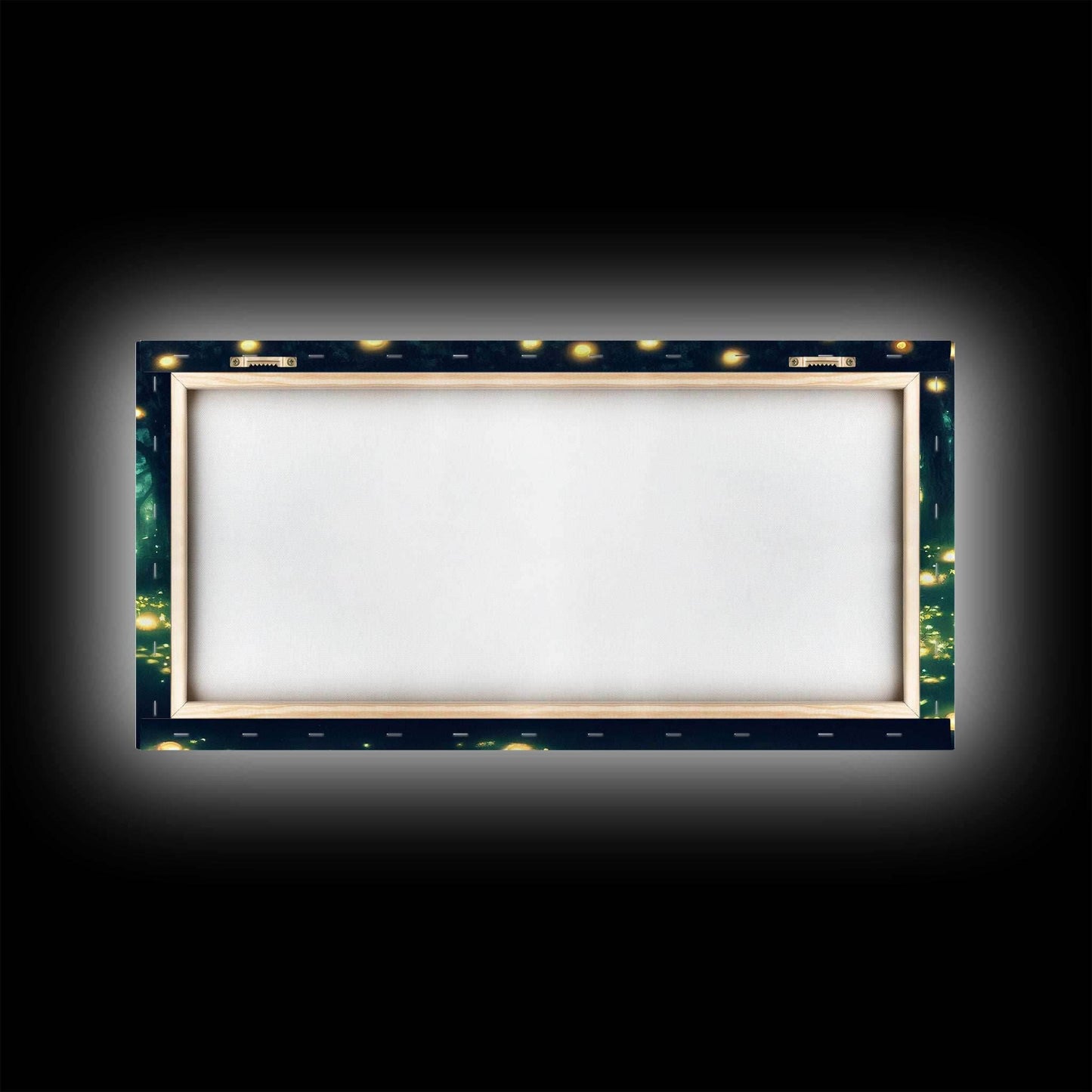 Fireflies At Night In A Fantasy Forest, Framed Ready To Hang Canvas Print, beautiful wall art, guest room decor - 10x20 Inches / Gallery Wrap Canvas - Ready To Hang