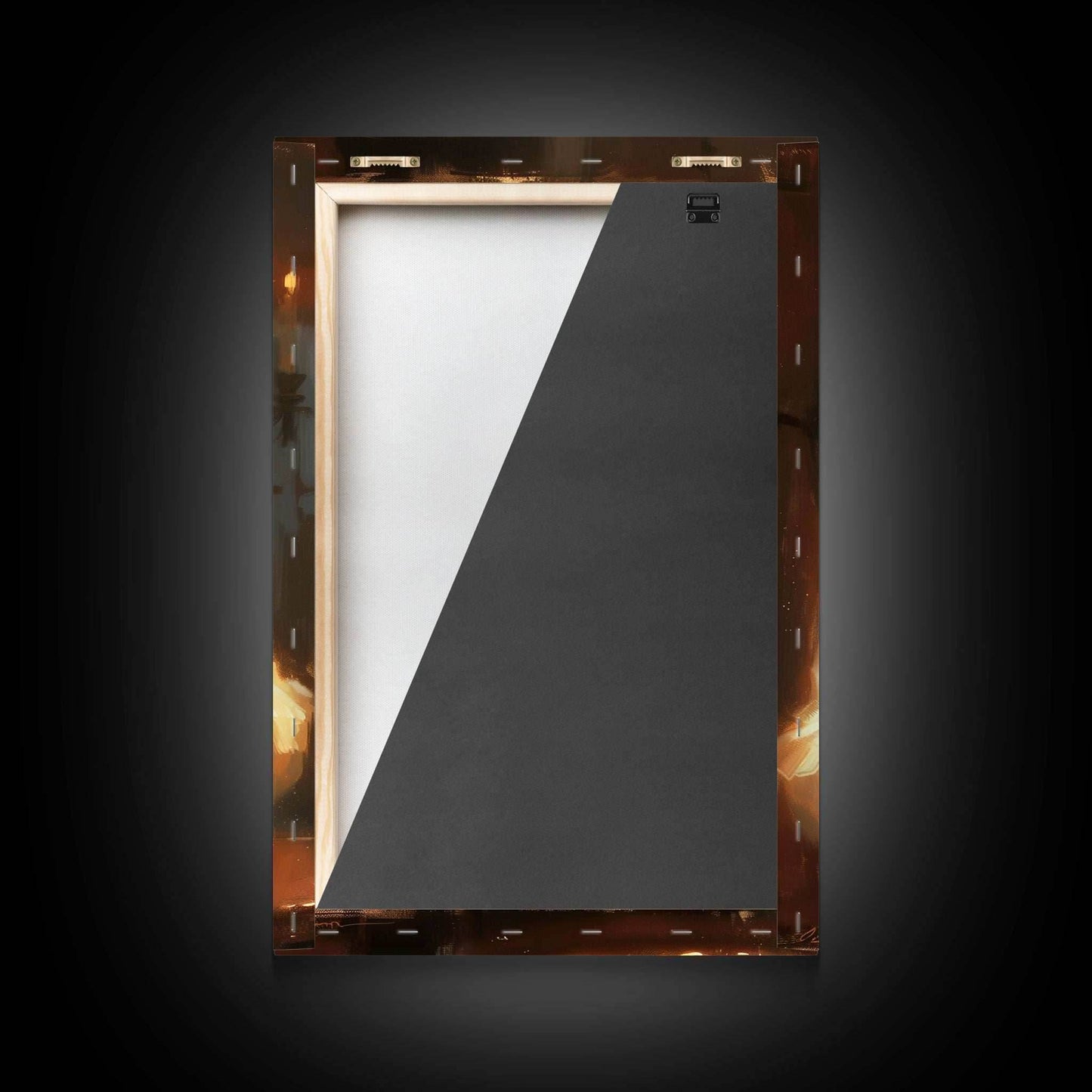 Halloween Werewolf Eating Hotdog, Framed Canvas Print, Wall Art, Spooky Artwork, Fantasy Decor, Halloween Decor, Whimsical Funny Halloween - 8x12 Inches / Gallery Wrap Canvas - Ready To Hang