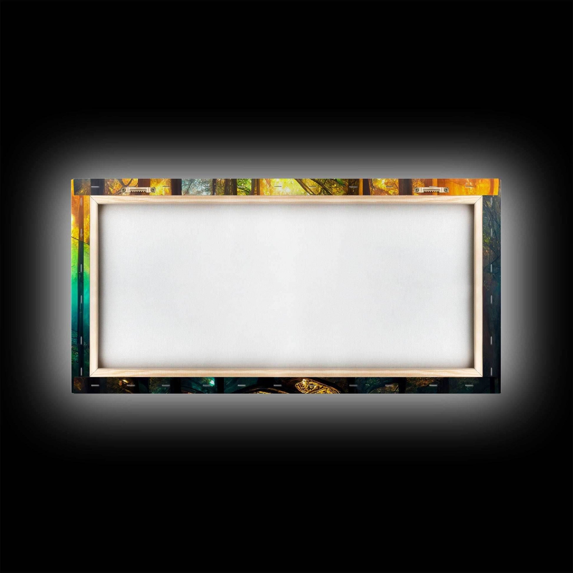 Fantasy wall art, canvas print, magical forest, fantasy landscape art, ready to hang wall art, bioluminescent glowing fantasy wall decor - 10x20 Inches / Gallery Wrap Canvas - Ready To Hang