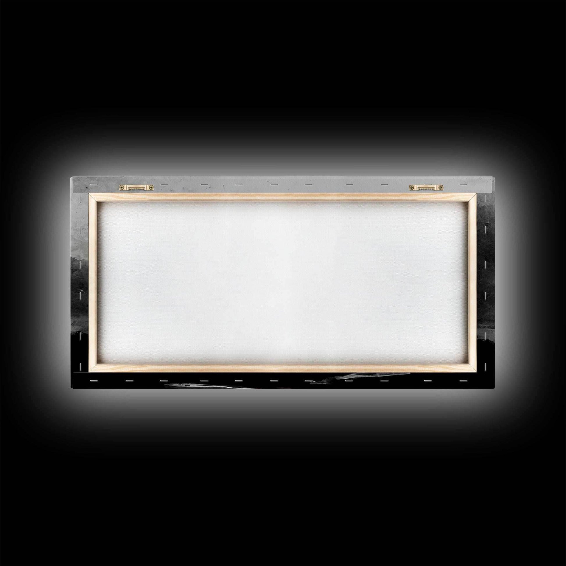 Creepy Blood moon canvas print, dark fantasy art, black and white art, Halloween, spooky art, horror landscape art - 10x20 Inches / Gallery Wrap Canvas - Ready To Hang