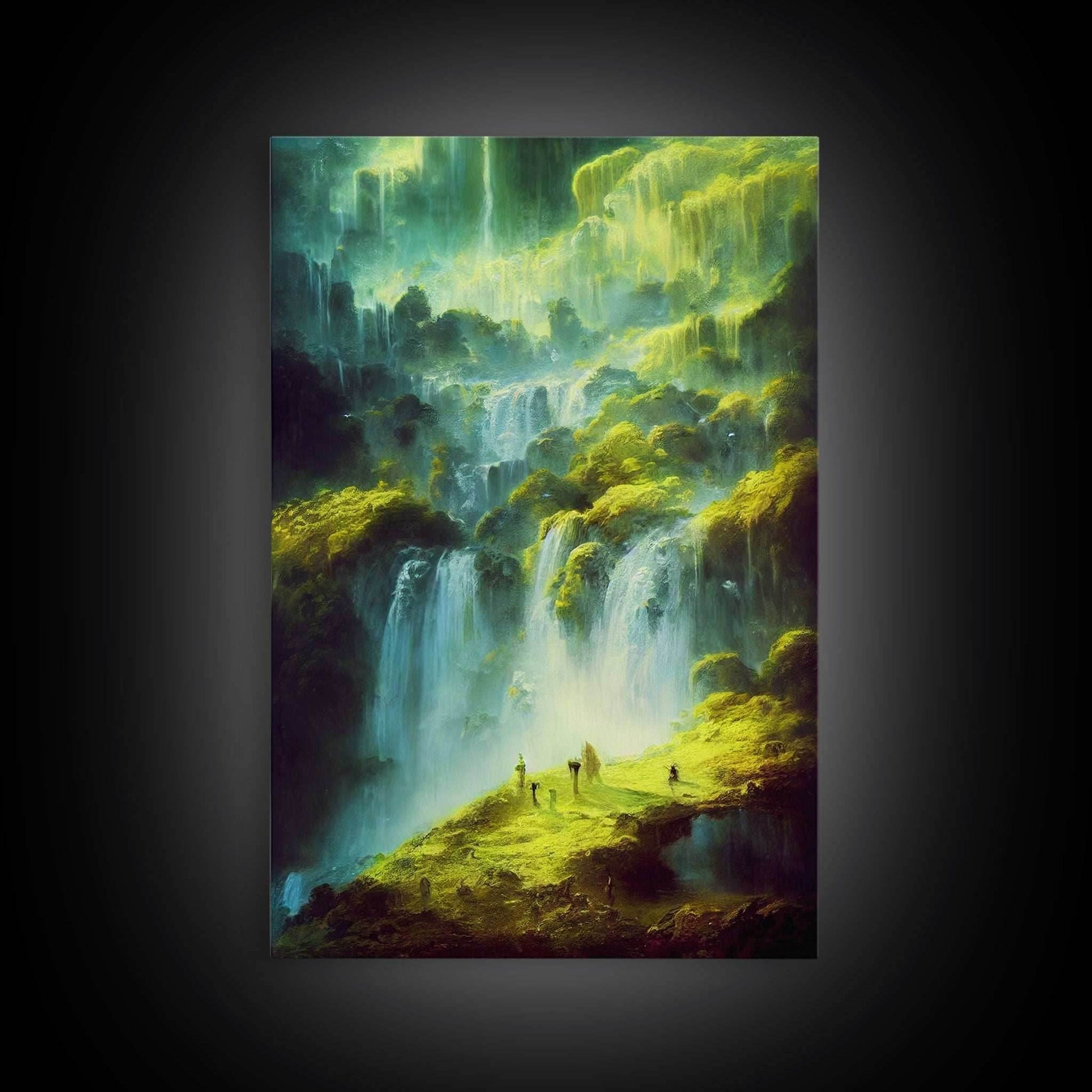 High Fantasy RPG concept art, Fantasy Landscape, Framed Canvas Print, Ready To Hang Framed Wall Art, Living Room Wall Decor - 8x12 Inches / Gallery Wrap Canvas - Ready To Hang
