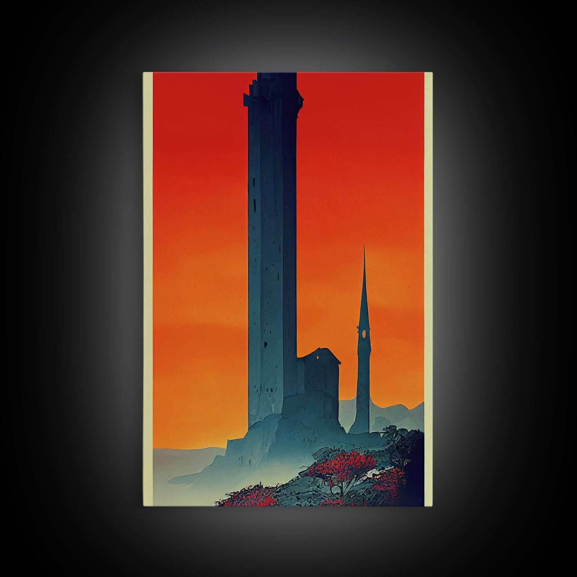 The Dark Tower, Fantasy RPG Concept Art, Wall art, framed canvas print, framed painting - 8x12 Inches / Gallery Wrap Canvas - Ready To Hang