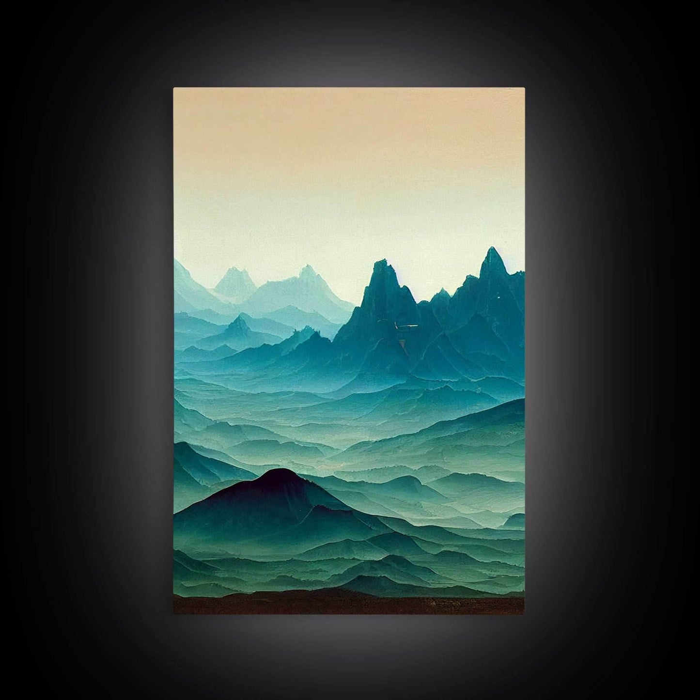 Emerald green rolling hills, fantasy mountains, 3 piece wall art, 3 piece canvas print, cool home wall decor - 8x12 In. - 3 Pieces / Stretched Canvas