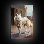 Wildwest Dire Wolf, fantasy art, framed canvas print - 8x12 Inches / Gallery Wrap Canvas - Ready To Hang
