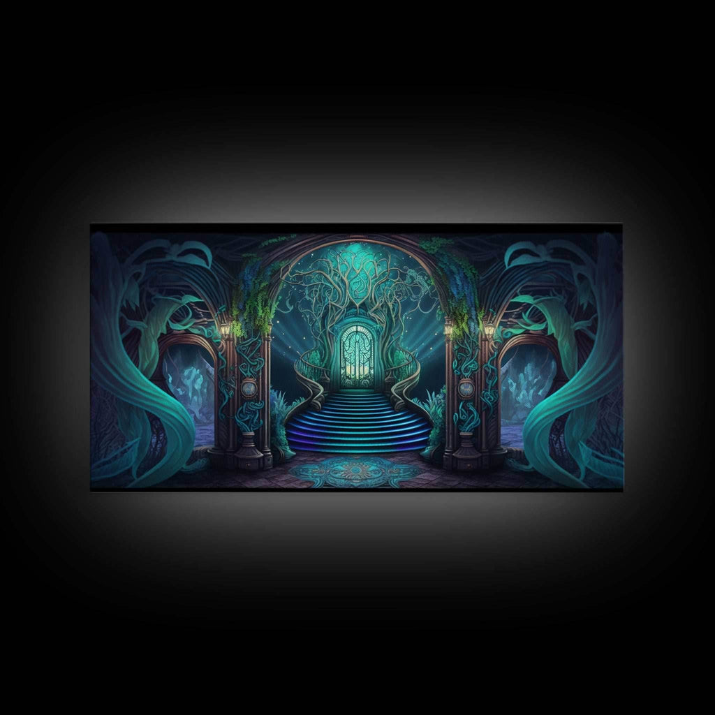 Fantasy wall art, canvas print, magical forest, fantasy landscape art, ready to hang wall art - 10x20 Inches / Gallery Wrap Canvas - Ready To Hang