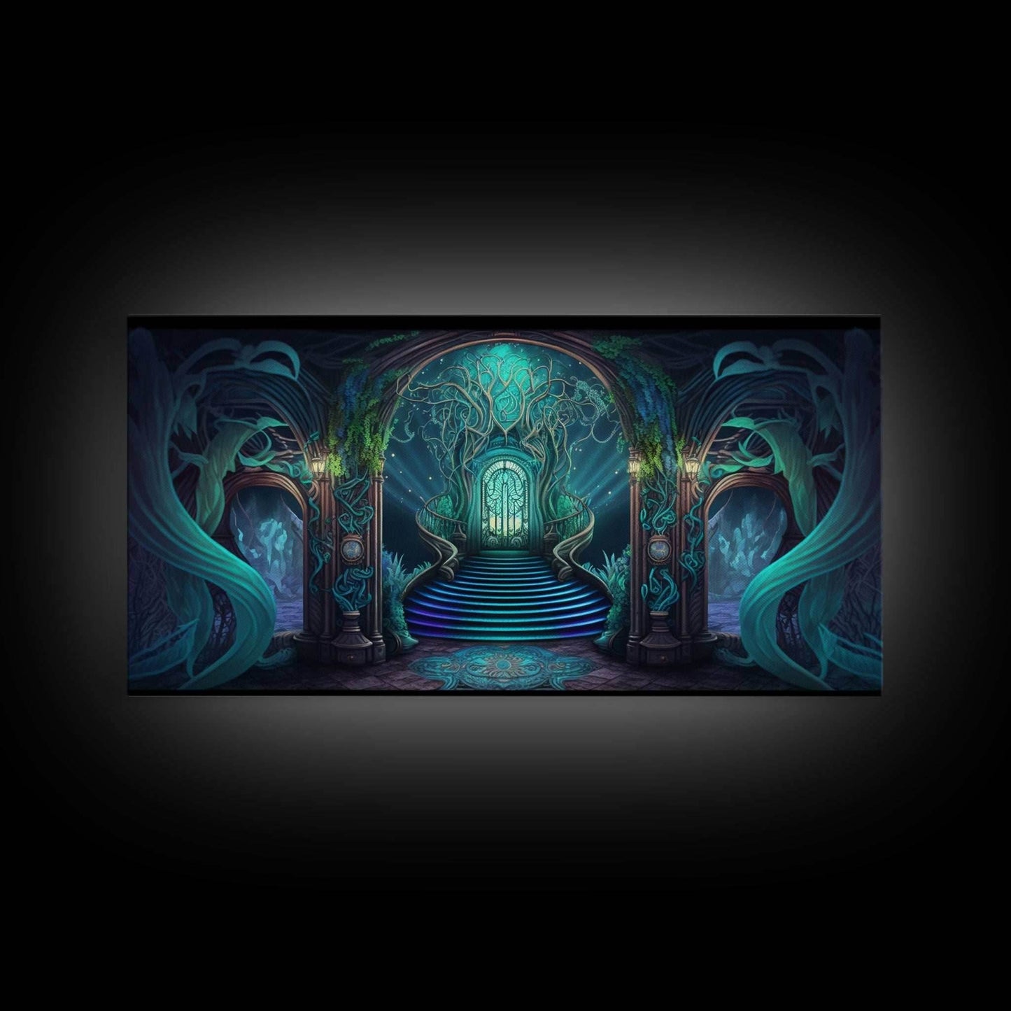 Fantasy wall art, canvas print, magical forest, fantasy landscape art, ready to hang wall art - 10x20 Inches / Gallery Wrap Canvas - Ready To Hang