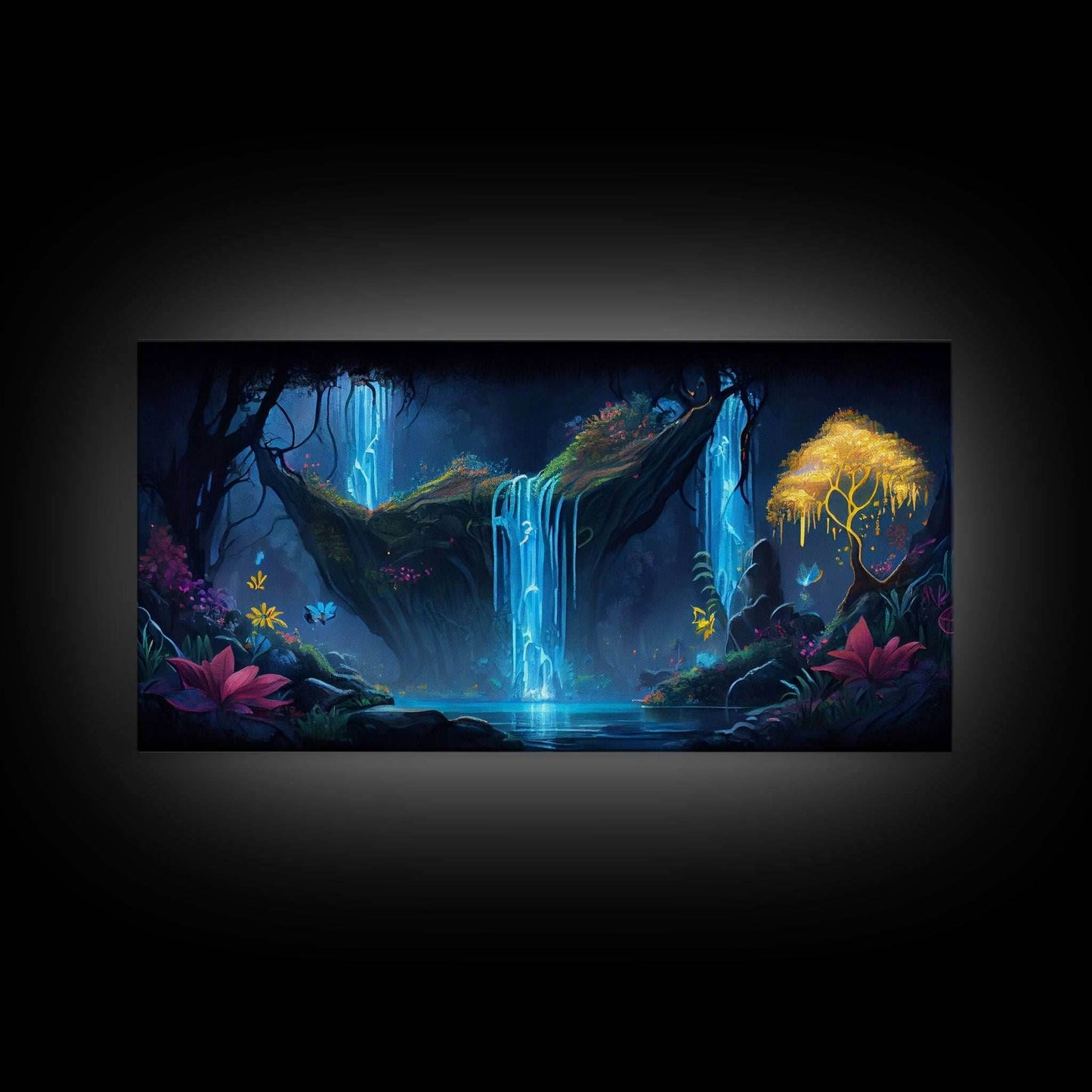 Enchanted Forest Painting, Fantasy Art, Fairy House, Fantasy, Woodland Decor, Woods, Forest, Fairy Forest - 10x20 Inches / Gallery Wrap Canvas - Ready To Hang