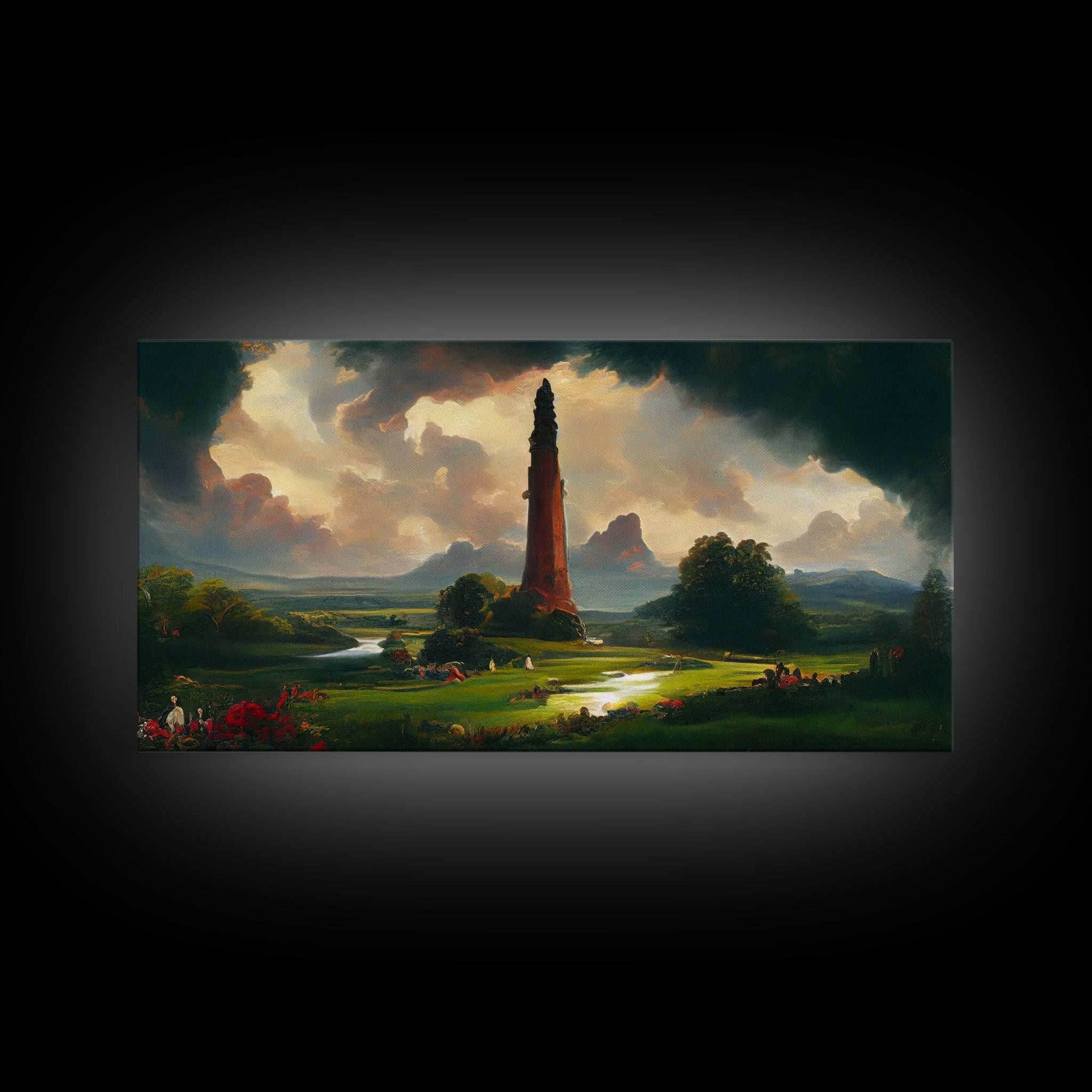 Dark Tower, High Fantasy Art Canvas Print, unique wall art, fantasy concept art - 10x20 Inches / Gallery Wrap Canvas - Ready To Hang