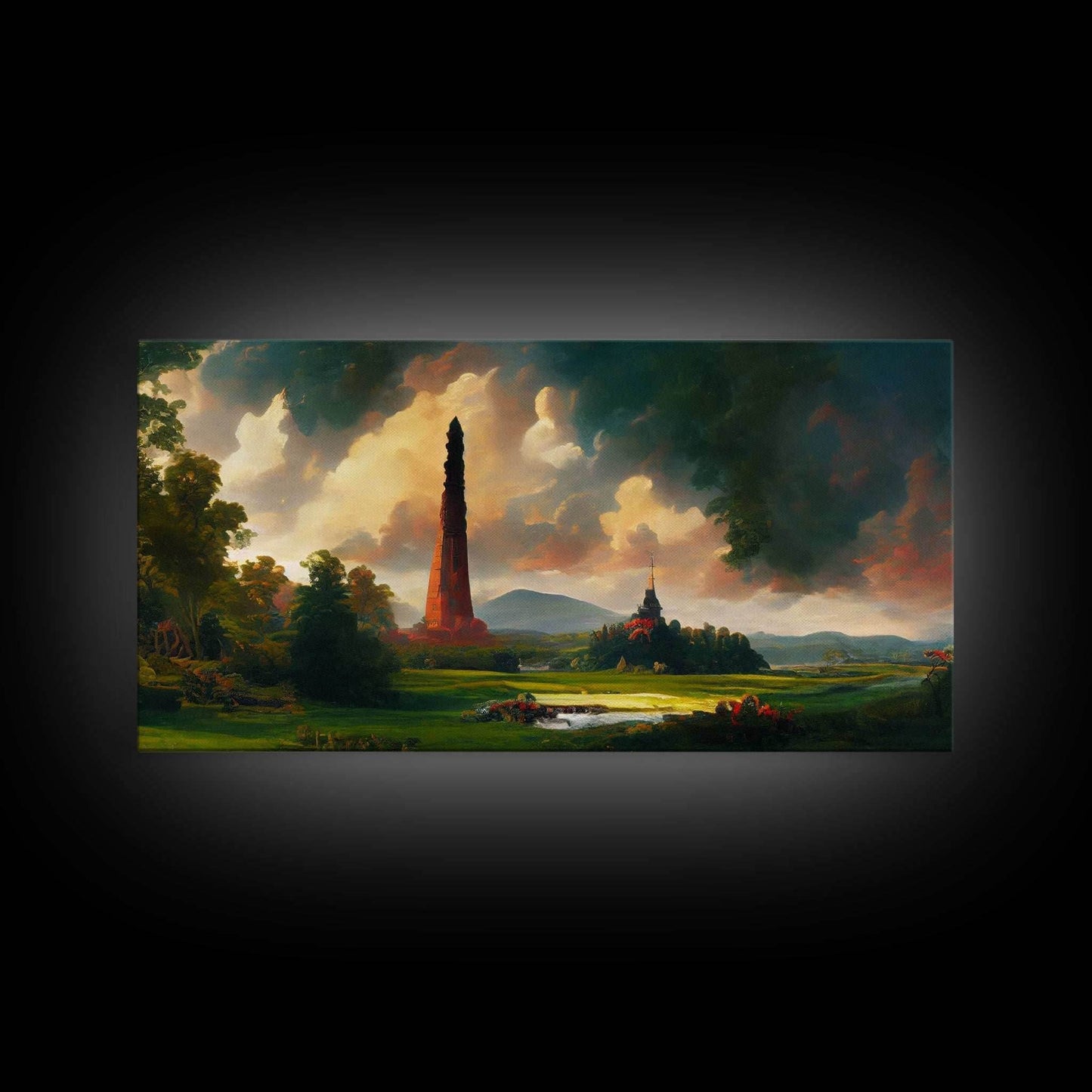 High Fantasy Art Canvas Print, Dark Tower, RPG Fantasy Art, RPG Concept art, unique wall art - 10x20 Inches / Gallery Wrap Canvas - Ready To Hang