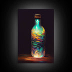 Miniature world in a bottle canvas print, high fantasy wall art, magical wall art, ready to hang wall art - 8x12 Inches / Gallery Wrap Canvas - Ready To Hang