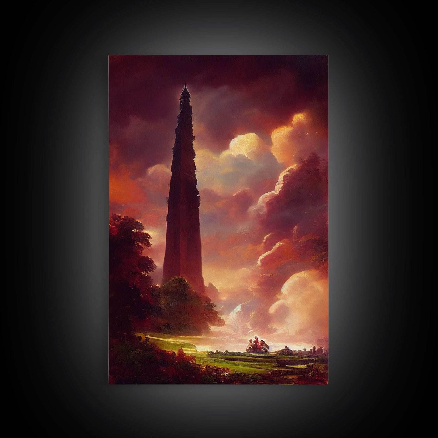 Dark Tower, High Fantasy Art Canvas Print, unique wall art, fantasy concept art - 8x12 Inches / Gallery Wrap Canvas - Ready To Hang