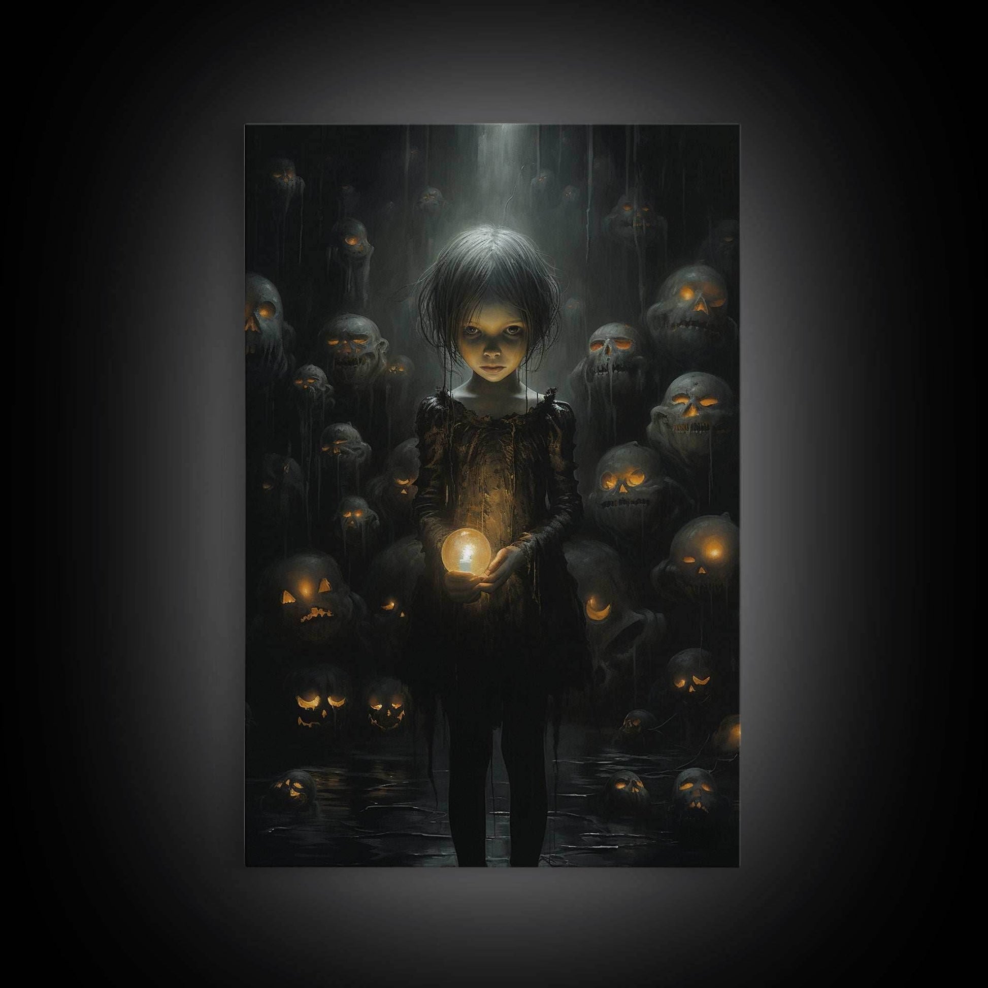 Dark Fantasy Art, Spooky Decor, Goth Decor, Canvas Print, Wall Art, Vertical Print, Dark Wall Art, Video Game Art, Gaming Wall Decor - 8x12 Inches / Gallery Wrap Canvas - Ready To Hang