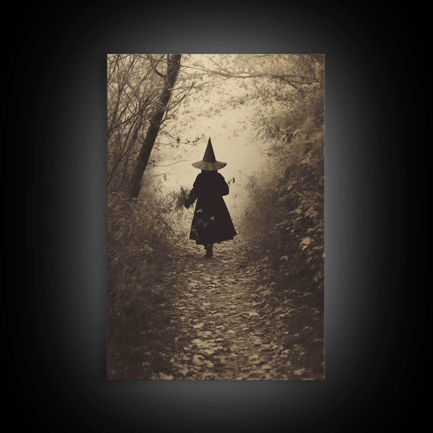 Witchy Wall Art, Dark Portrait, Spooky Halloween, Occult Art, Dark Fantasy, Canvas Print, Wall Art, Vertical Print, Home Decor, Wall Decor - 8x12 Inches / Gallery Wrap Canvas - Ready To Hang
