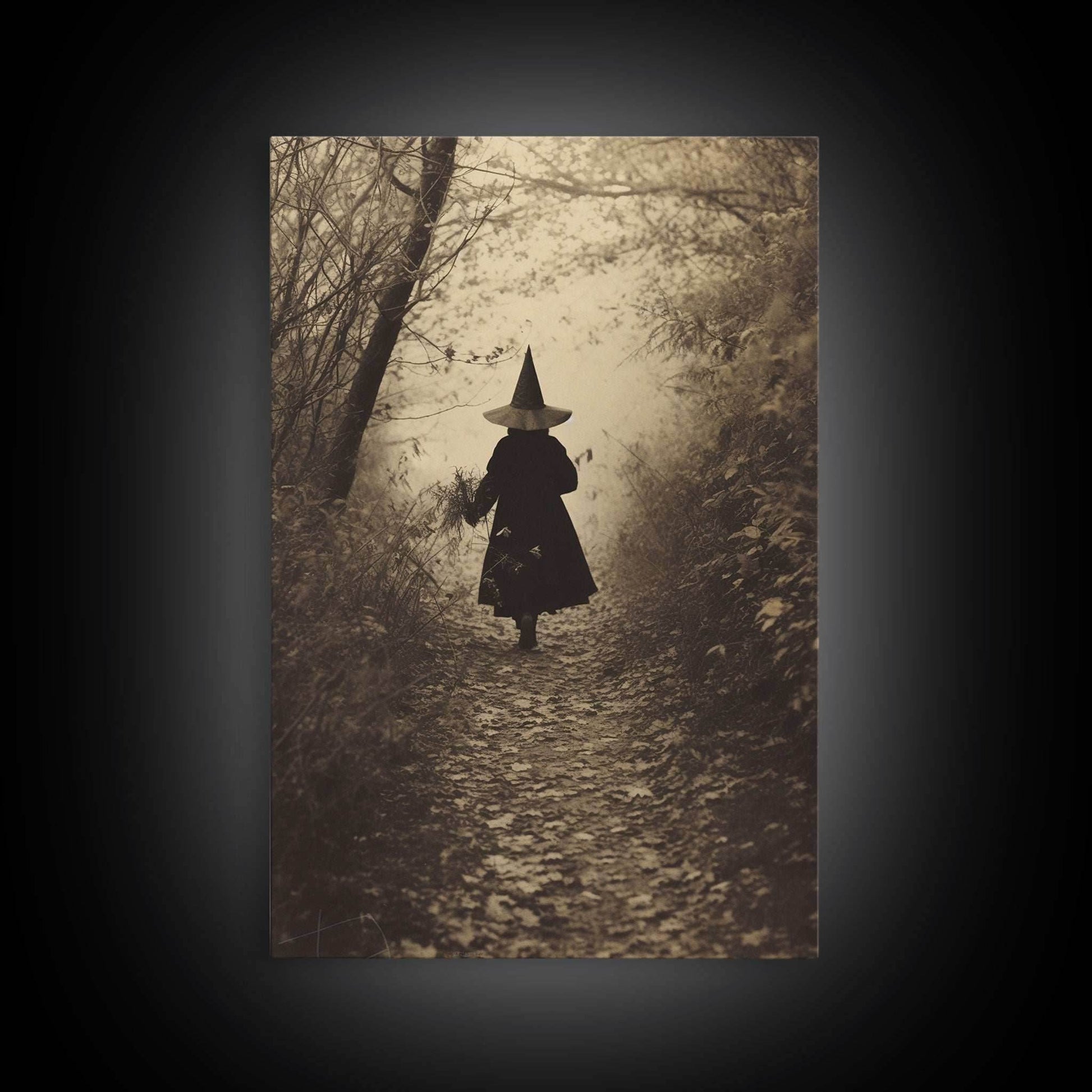 Witchy Wall Art, Dark Portrait, Spooky Halloween, Occult Art, Dark Fantasy, Canvas Print, Wall Art, Vertical Print, Home Decor, Wall Decor - 8x12 Inches / Gallery Wrap Canvas - Ready To Hang