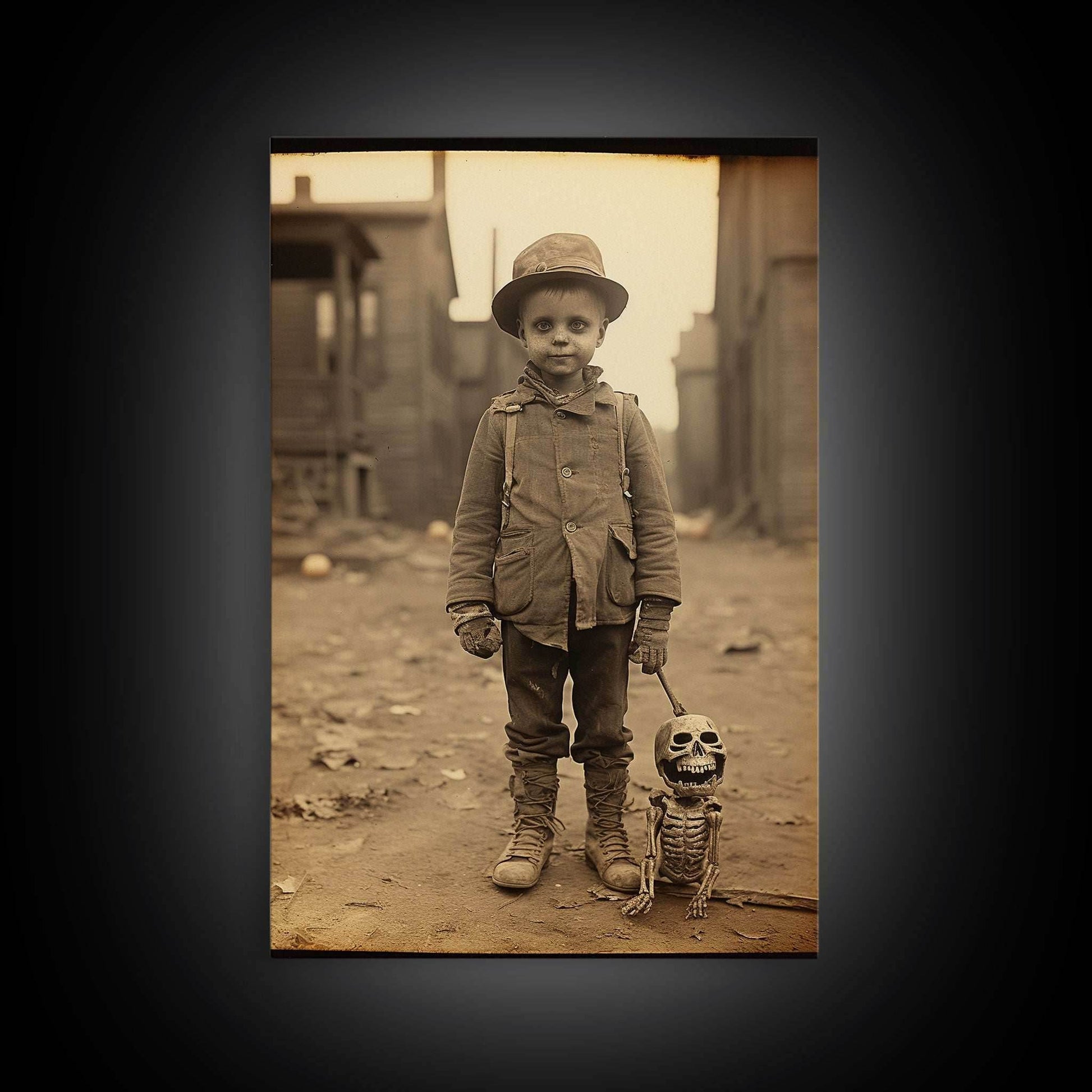 Creepy Wall Art, Skeleton Wall Art, Spooky Decor, Dark Fantasy, Horror Art, Canvas Print, Wall Art, Vertical Print, Home Decor, Wall Decor - 8x12 Inches / Gallery Wrap Canvas - Ready To Hang