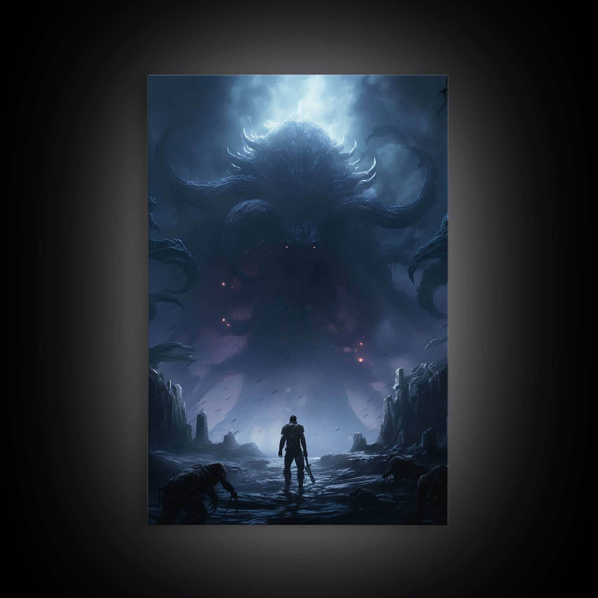 Apocalypse, Dark Art Print, dark fantasy art, Canvas Print, Wall Hanging, Portrait Art, Spooky Decor, Horror Home Decor, Unique Gift - 8x12 Inches / Gallery Wrap Canvas - Ready To Hang