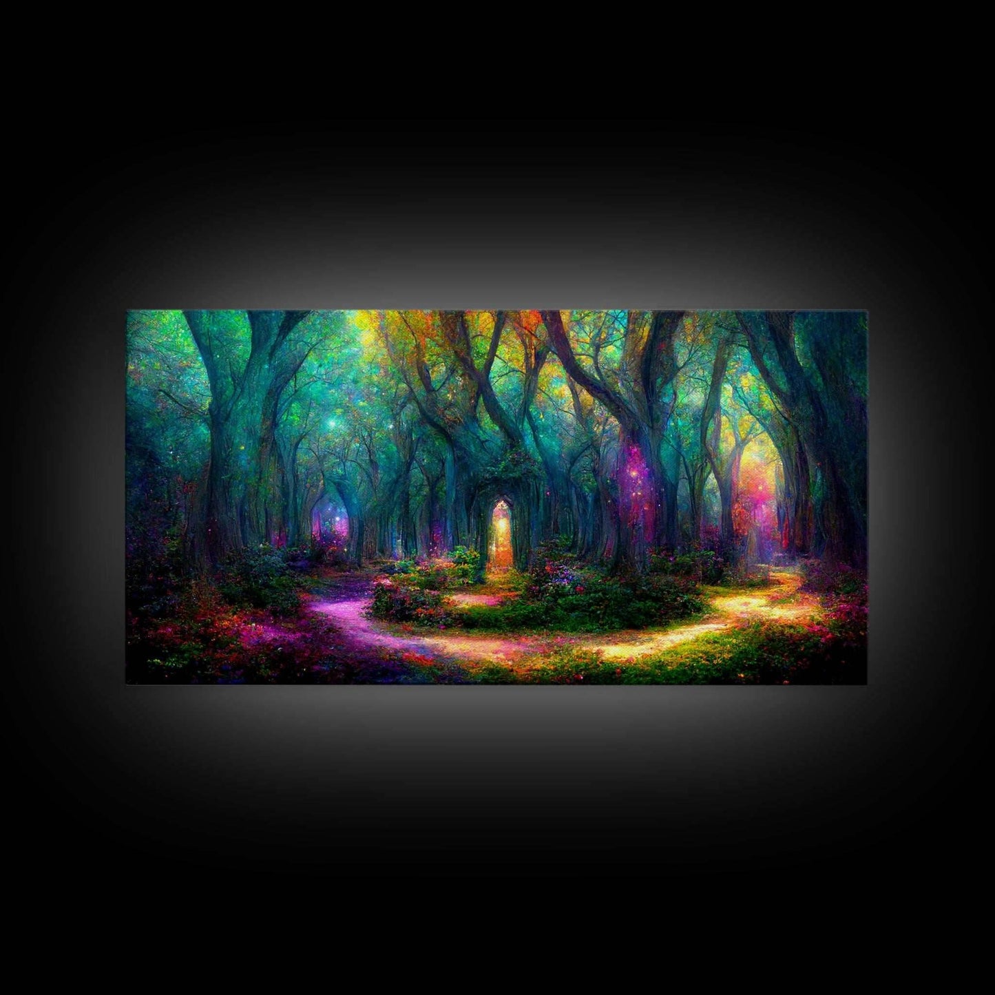 Beautiful Fantasy wall art, canvas print, magical forest, fantasy landscape art, ready to hang wall art - 8x12 Inches / Gallery Wrap Canvas - Ready To Hang