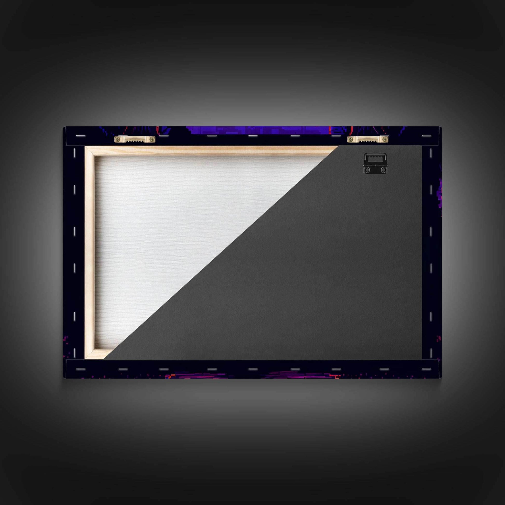 8 bit Pixel art, RPG video game concept art, Paladin faces the Dragon, synthwave style, framed canvas print - 8x12 Inches / Gallery Wrap Canvas - Ready To Hang