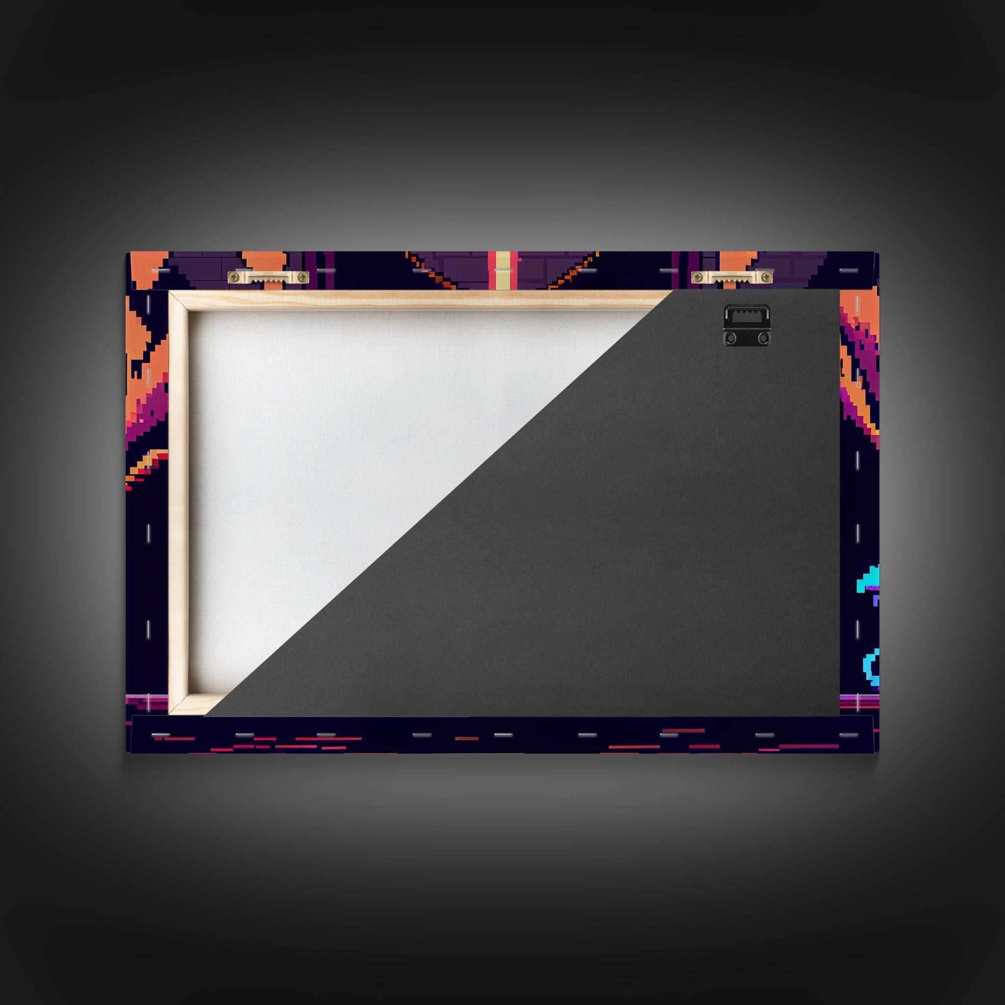 RPG pixel art, fantasy pixel art, Paladin Templar Art, synthwave style, framed canvas print, man cave art - 8x12 Inches / Gallery Wrap Canvas - Ready To Hang