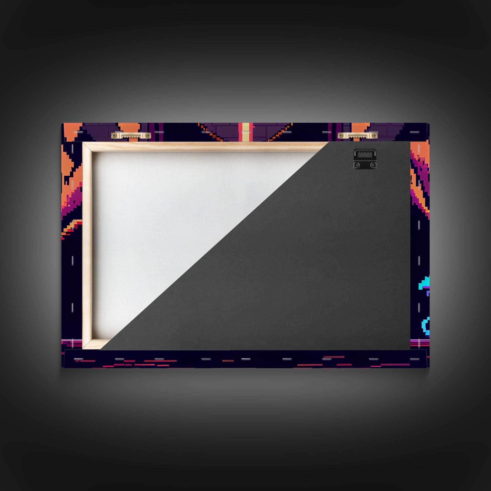 RPG pixel art, fantasy pixel art, Paladin Templar Art, synthwave style, framed canvas print, man cave art - 8x12 Inches / Gallery Wrap Canvas - Ready To Hang