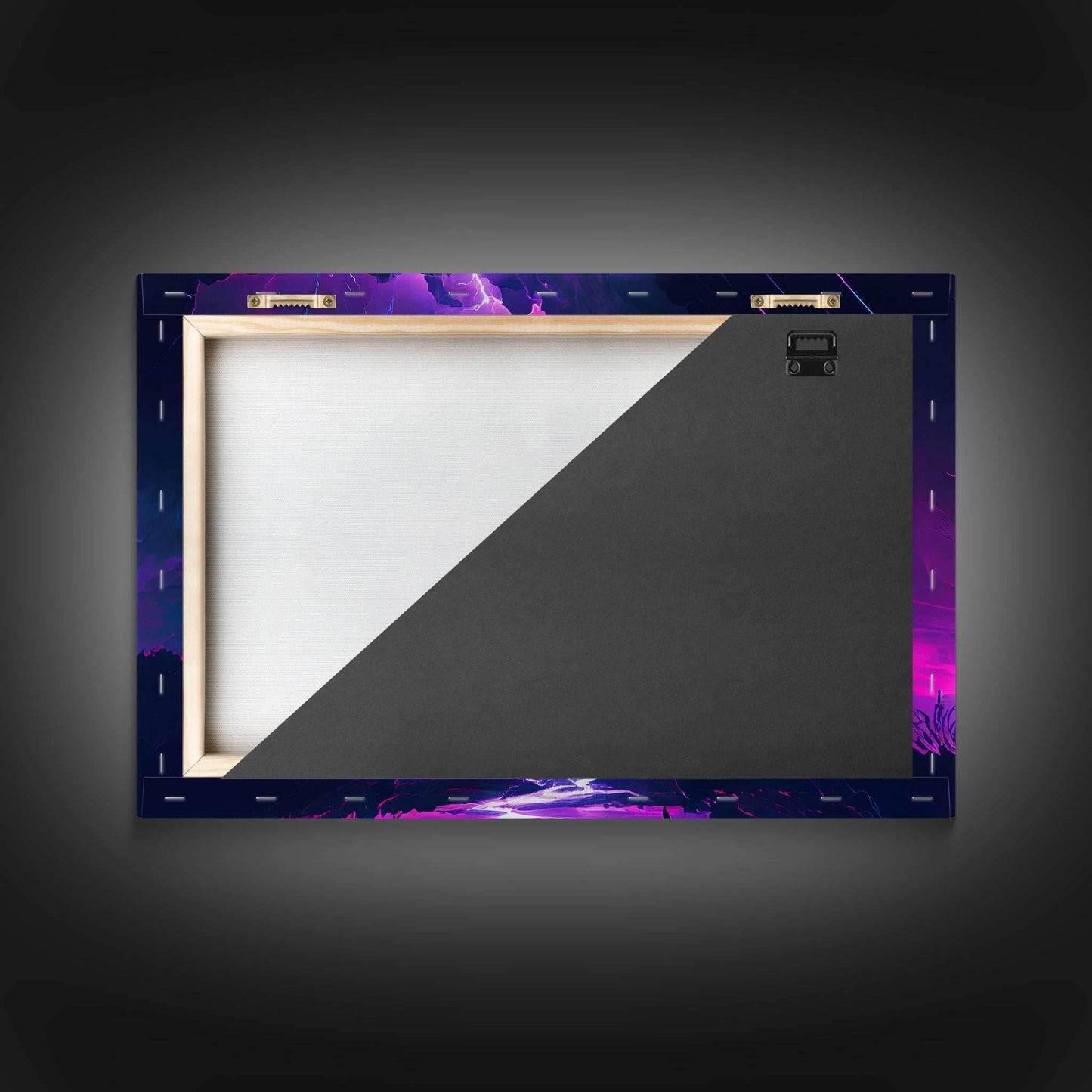 The Lightning Storm, framed canvas print, synthwave style fantasy art - 8x12 Inches / Gallery Wrap Canvas - Ready To Hang