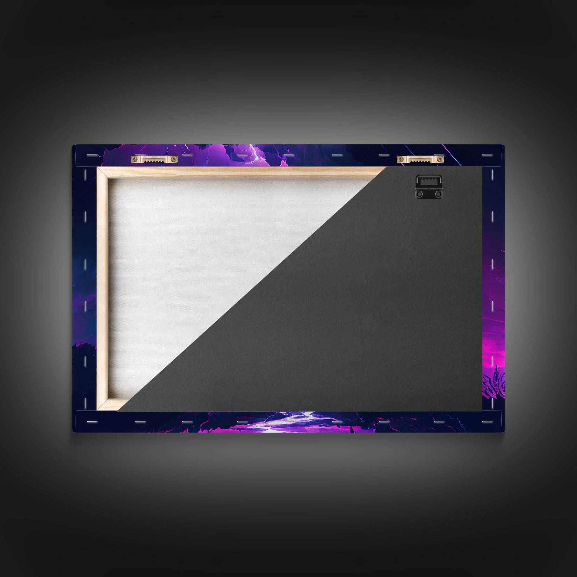 The Lightning Storm, framed canvas print, synthwave style fantasy art - 8x12 Inches / Gallery Wrap Canvas - Ready To Hang