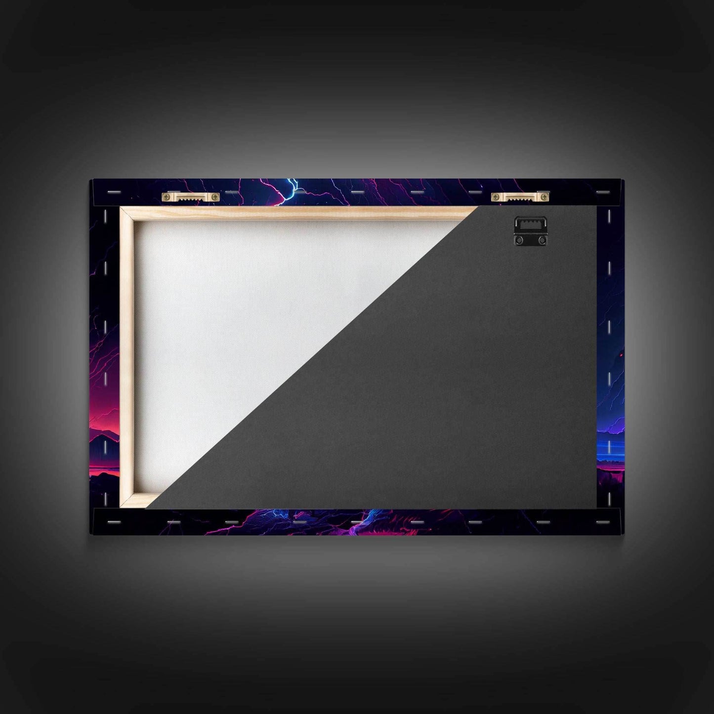 The Thunder Storm, framed canvas print, synthwave style fantasy art - 8x12 Inches / Gallery Wrap Canvas - Ready To Hang