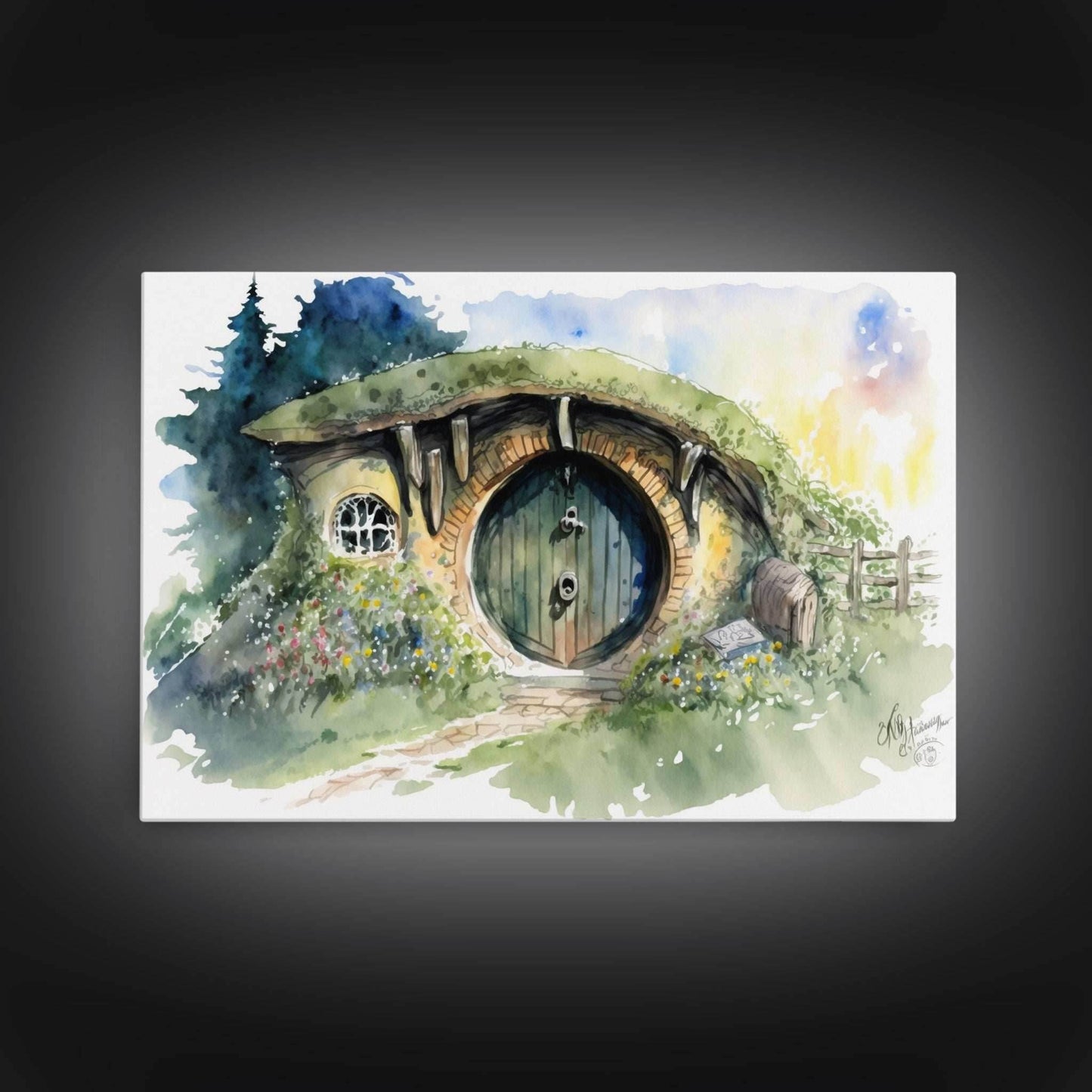 Bang End Painting Framed Canvas Print, Lord, Fantasy Art, Framed Wall Art, Fantasy Decor, A Hole In The Wall - 8x12 Inches / Gallery Wrap Canvas - Ready To Hang