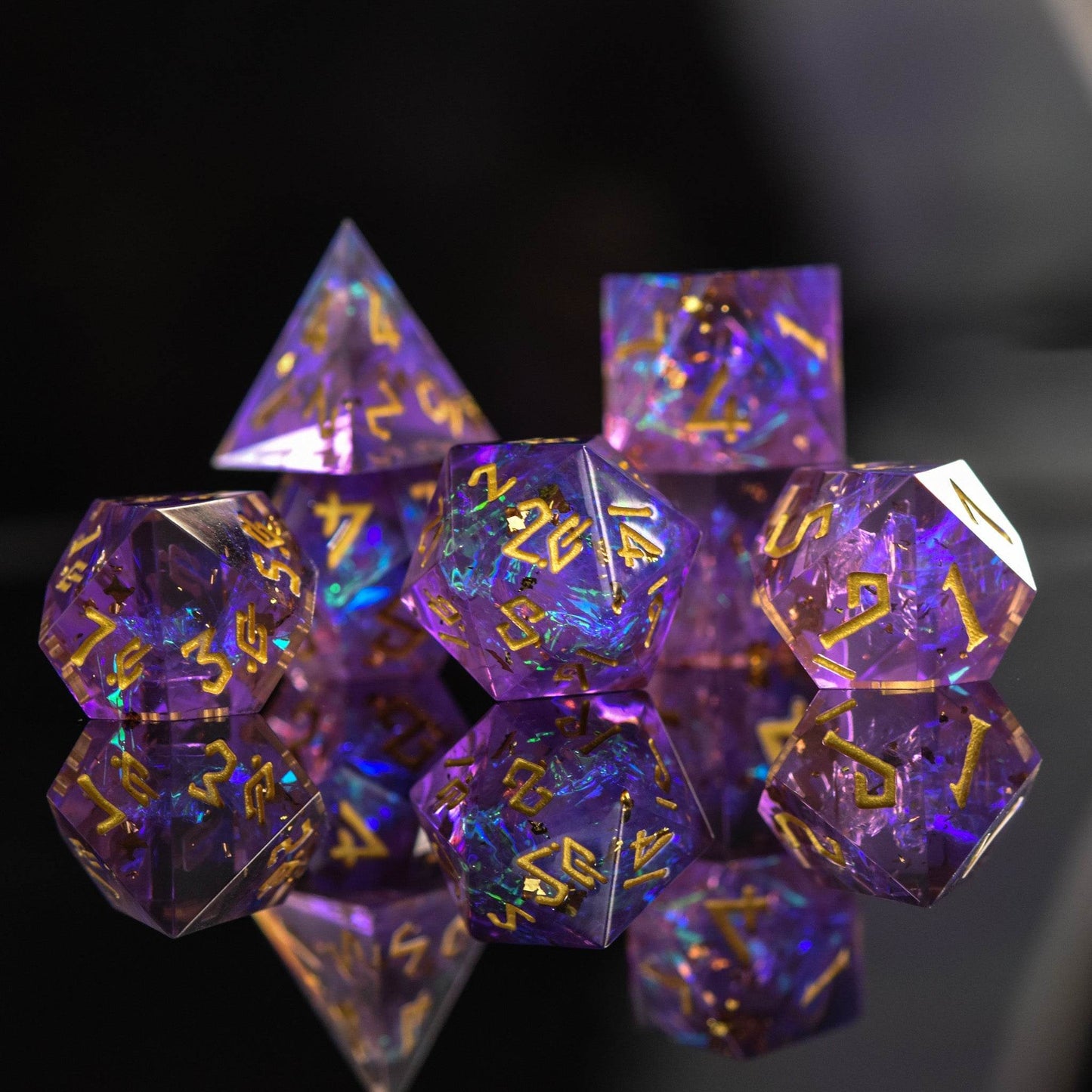 Conjure Celestial Sharp-Edged Resin Dice Set - 